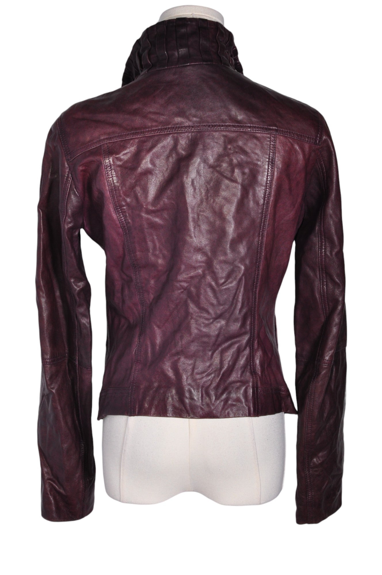 DANIER Stylish Purple Regular-fit Women's Leather Jacket - Size 38