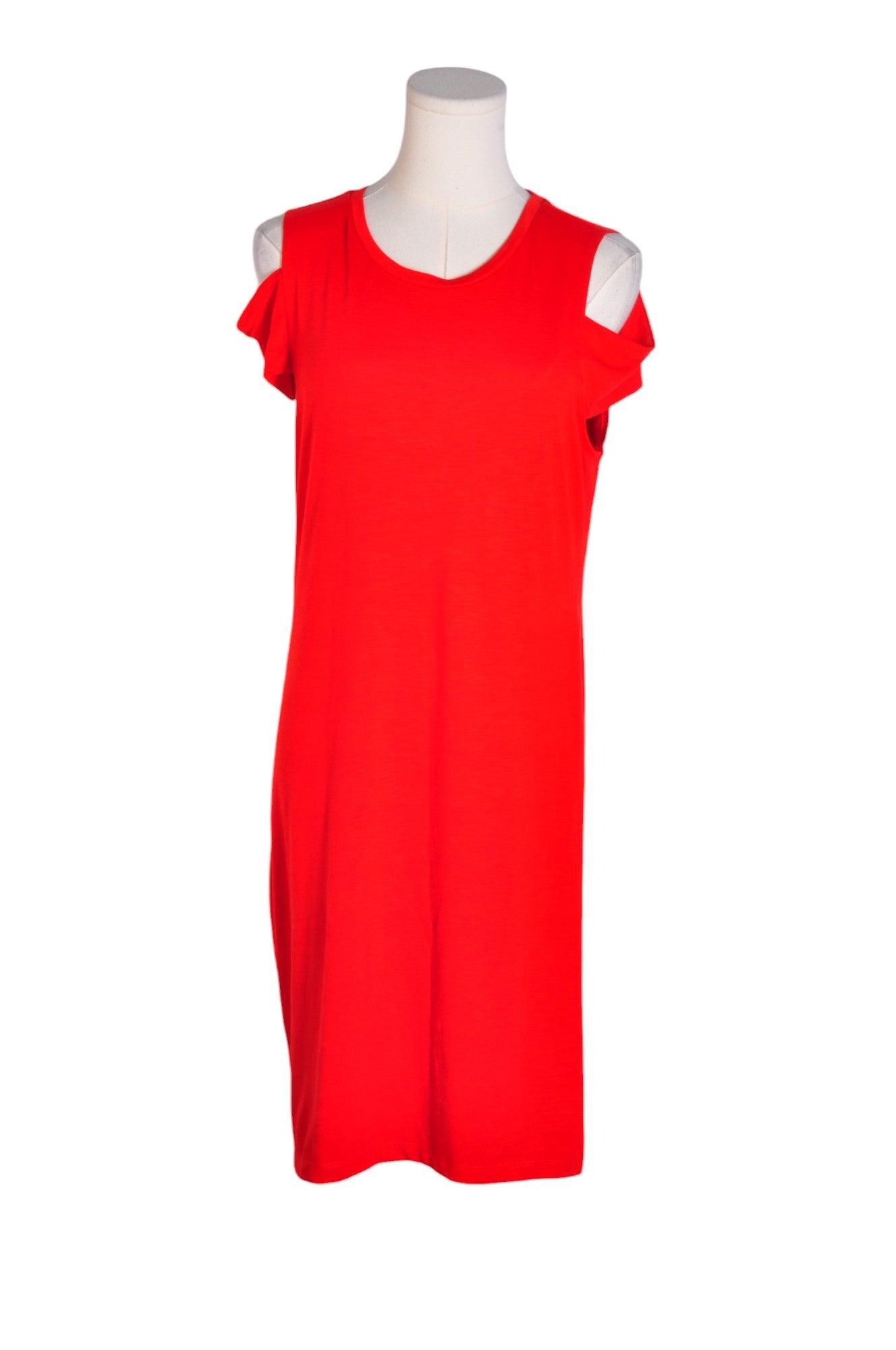 JOSHUA DAVID Stylish Women's Red Regular-Fit Shift Dress - Size M