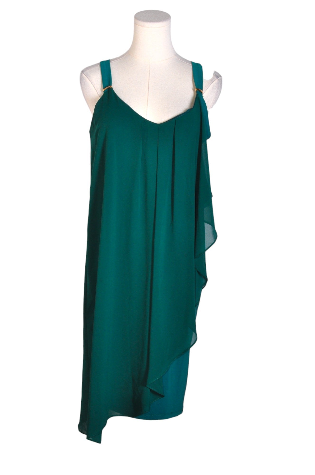 CHATEAU Stylish Women's High Low Green Dress - Regular Fit, Size S