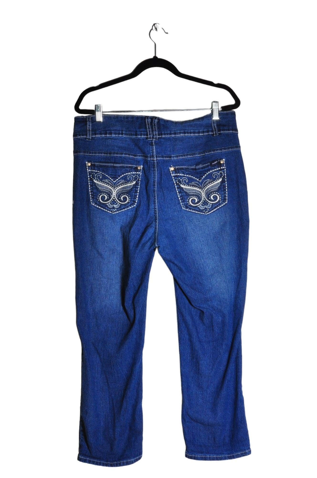 Stylish ANGELS Women's Blue Regular Fit Straight-Legged Jeans - Size 14