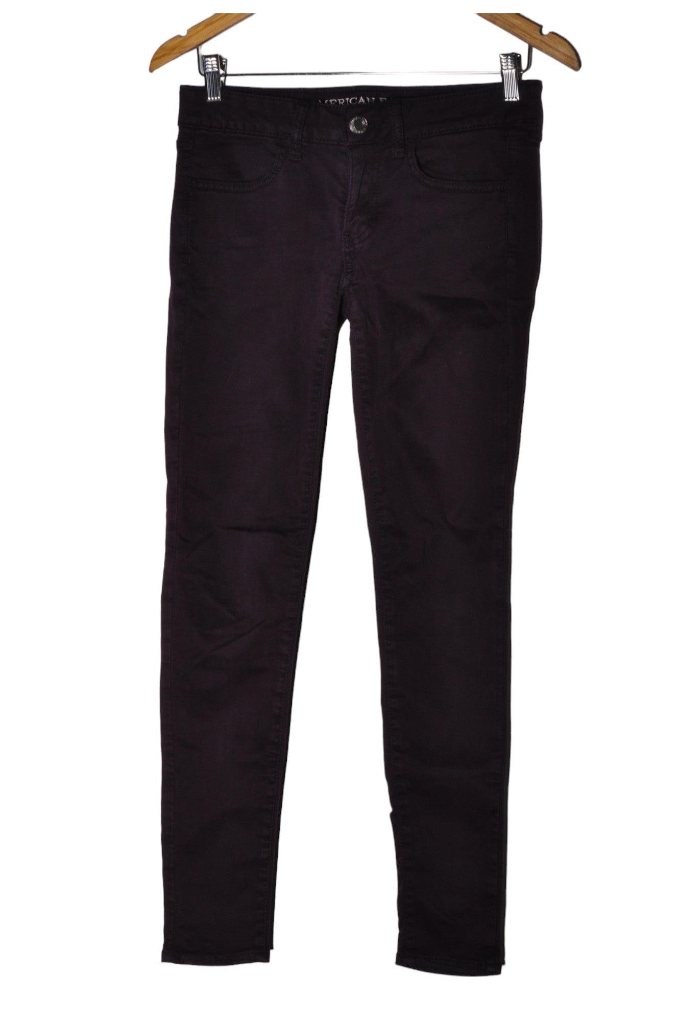 AMERICAN EAGLE Stylish Purple Women's Regular Fit Straight-Legged Jeans - Size 2