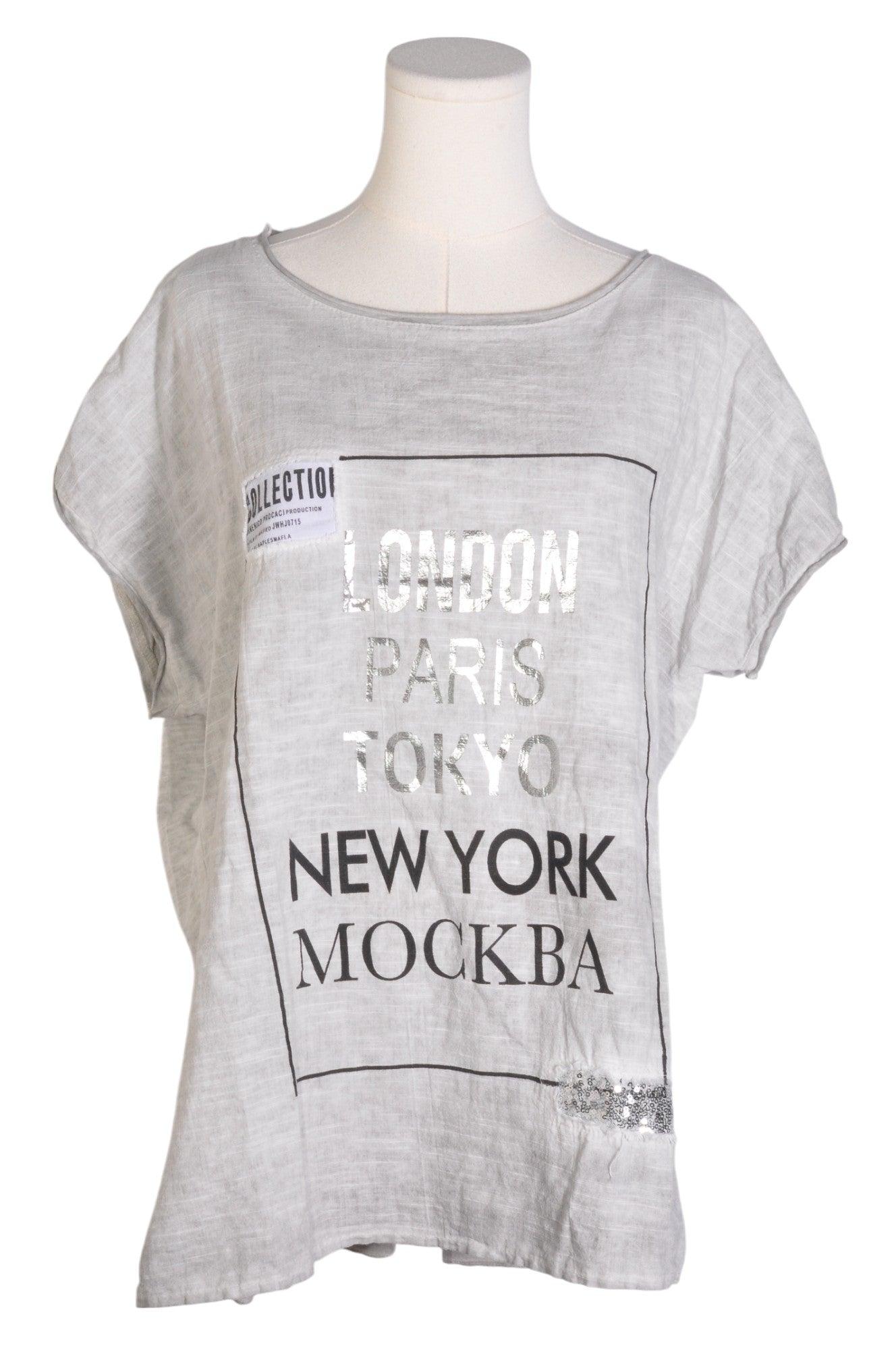 Stylish AMOROSA Gray Regular Fit Women's T-Shirt - Size M