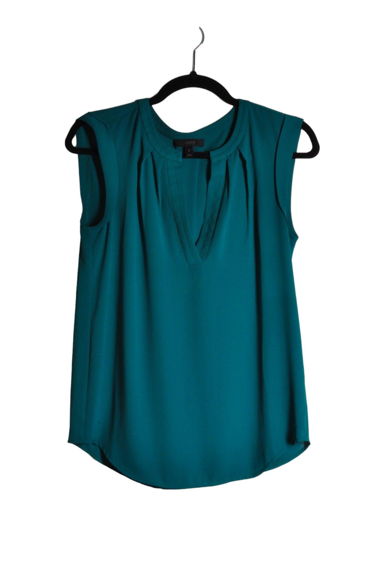J. CREW Second Hand Women's Regular Fit Green Blouse - Size 2