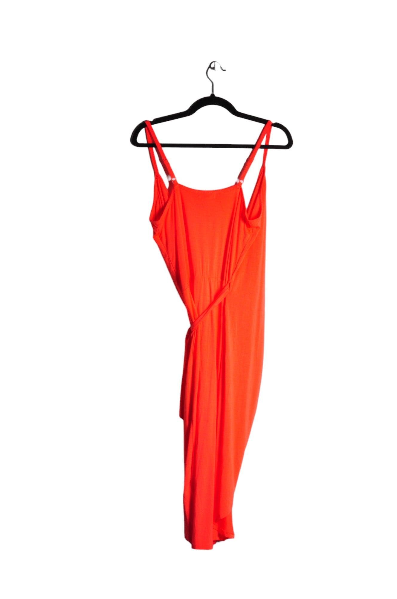 KOY RESORT Stylish Women's Wrap Dresses in Vibrant Orange - Regular Fit, Sizes M and L
