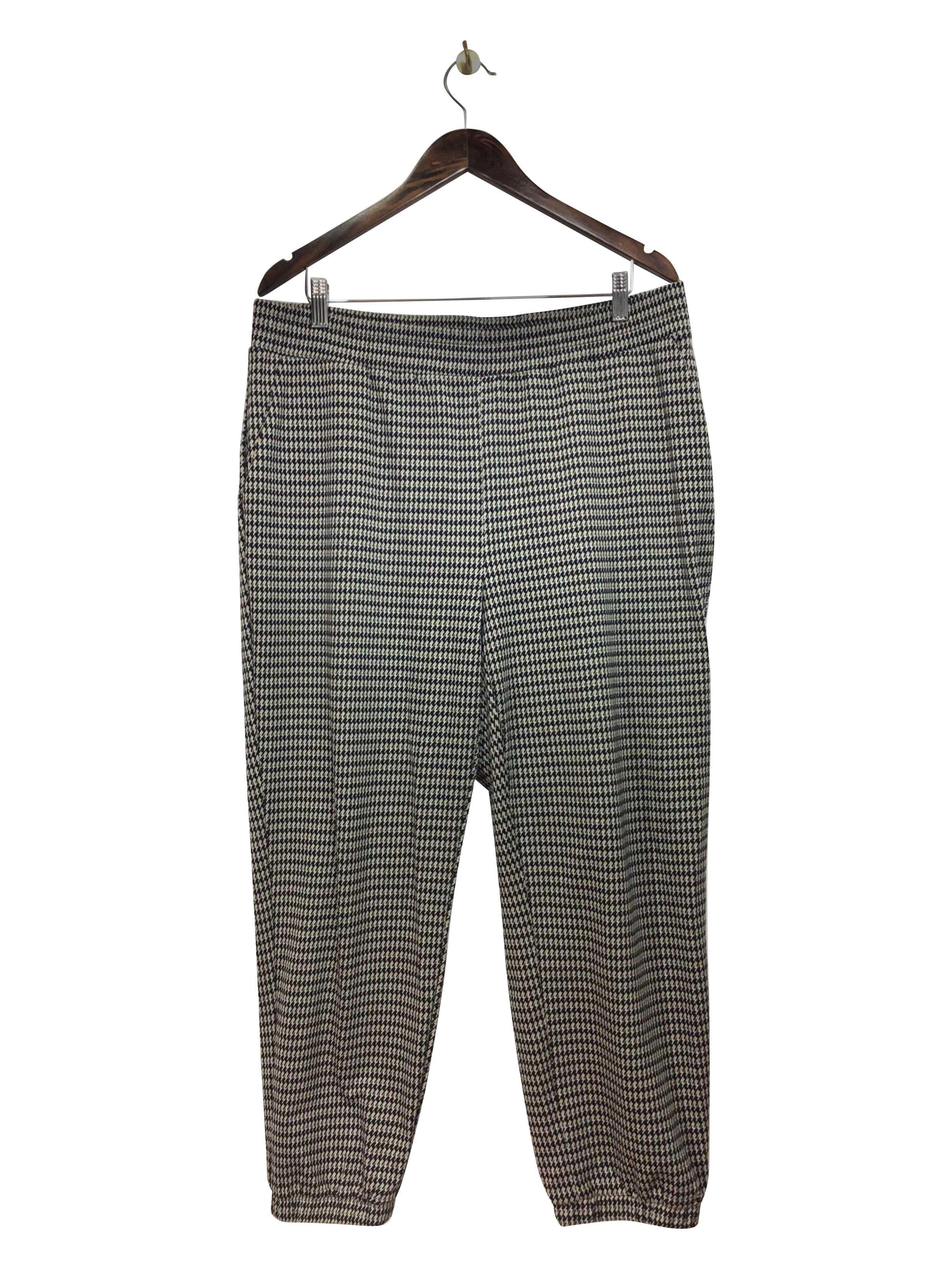JULES & LEOPOLD Stylish Regular Fit Black 1X Ankle-Length Pant with Patterns