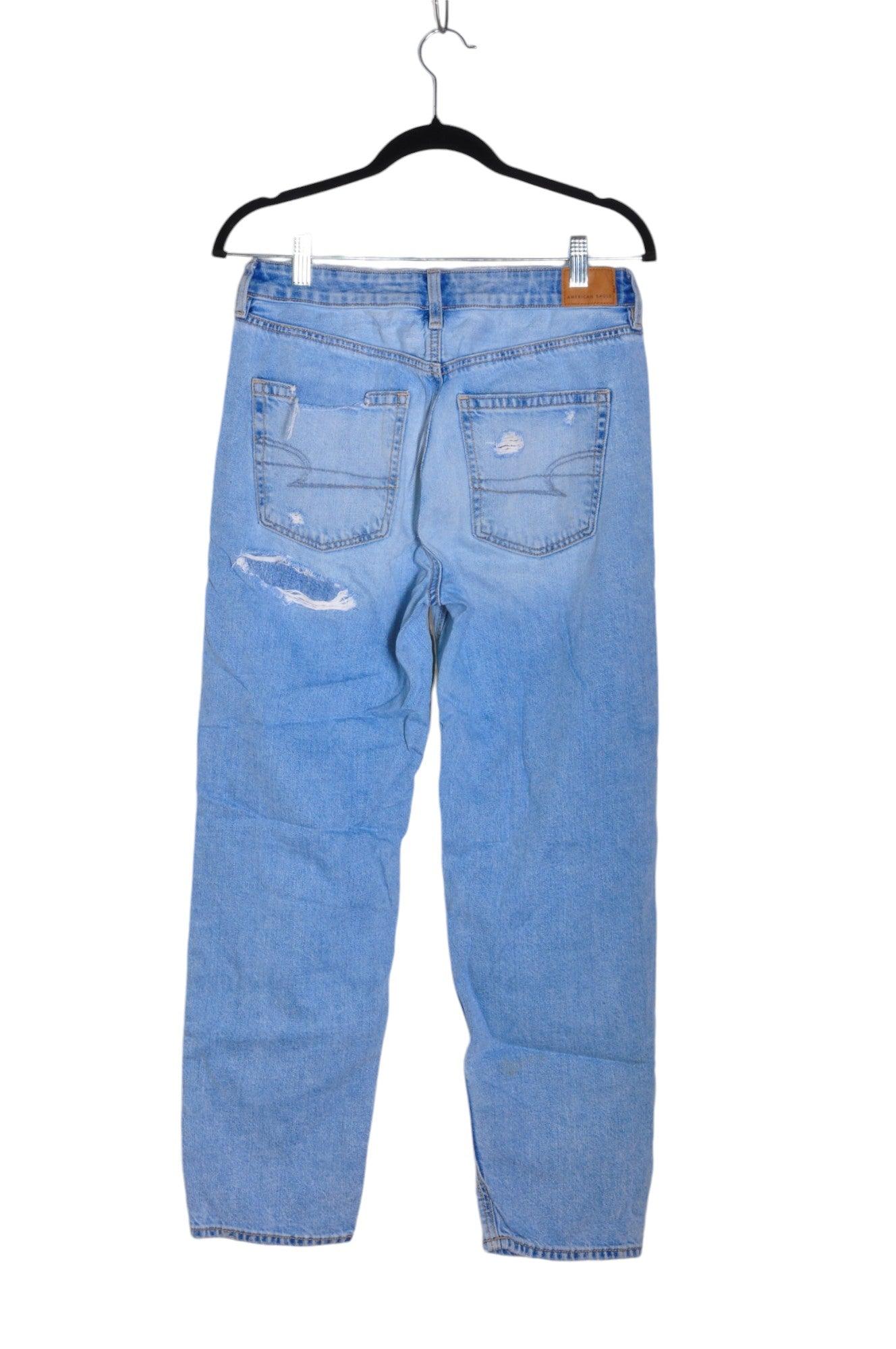 AMERICAN EAGLE Stylish Women's Blue Regular-Fit Straight-Legged Jeans - Size 6