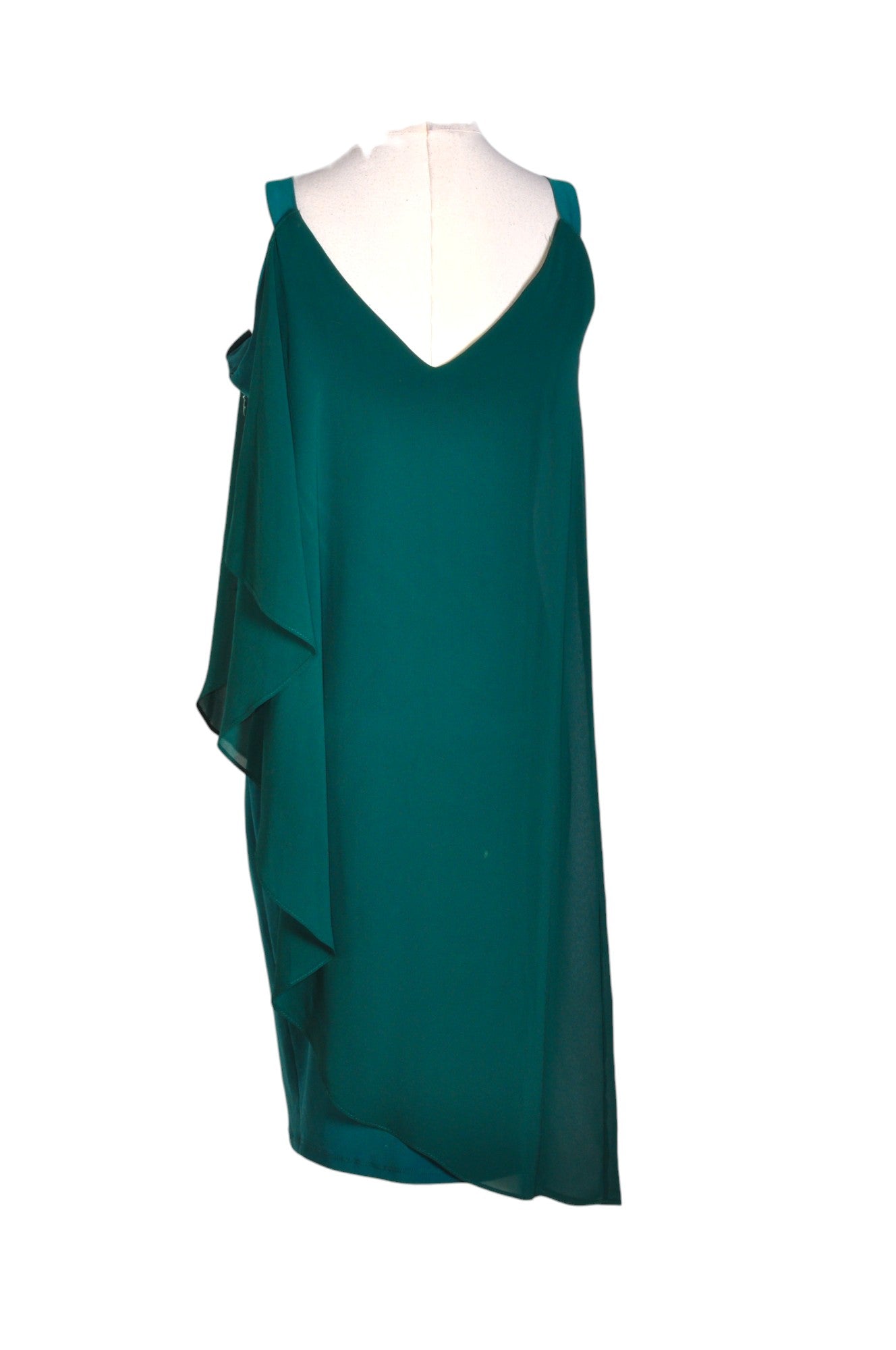 CHATEAU Stylish Women's High Low Green Dress - Regular Fit, Size S