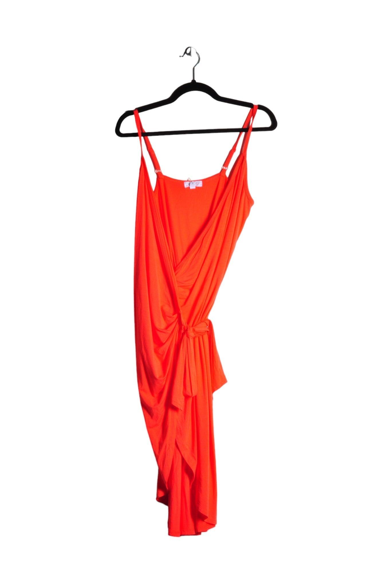 KOY RESORT Stylish Women's Wrap Dresses in Vibrant Orange - Regular Fit, Sizes M and L