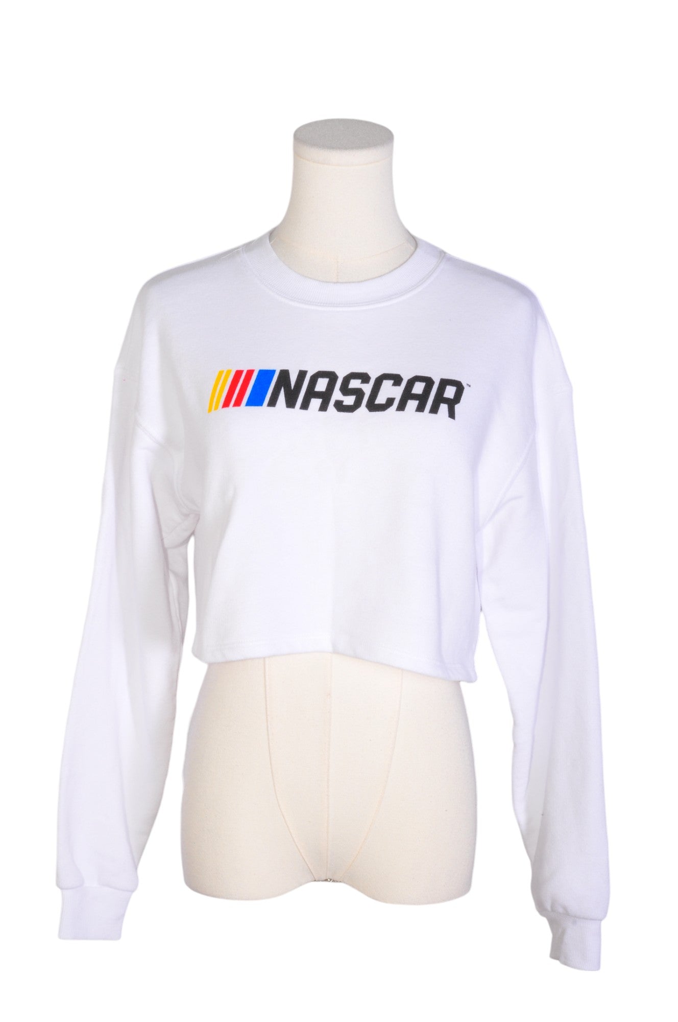 Stylish White Regular - Fit NASCAR Women's Sweaters - Size S