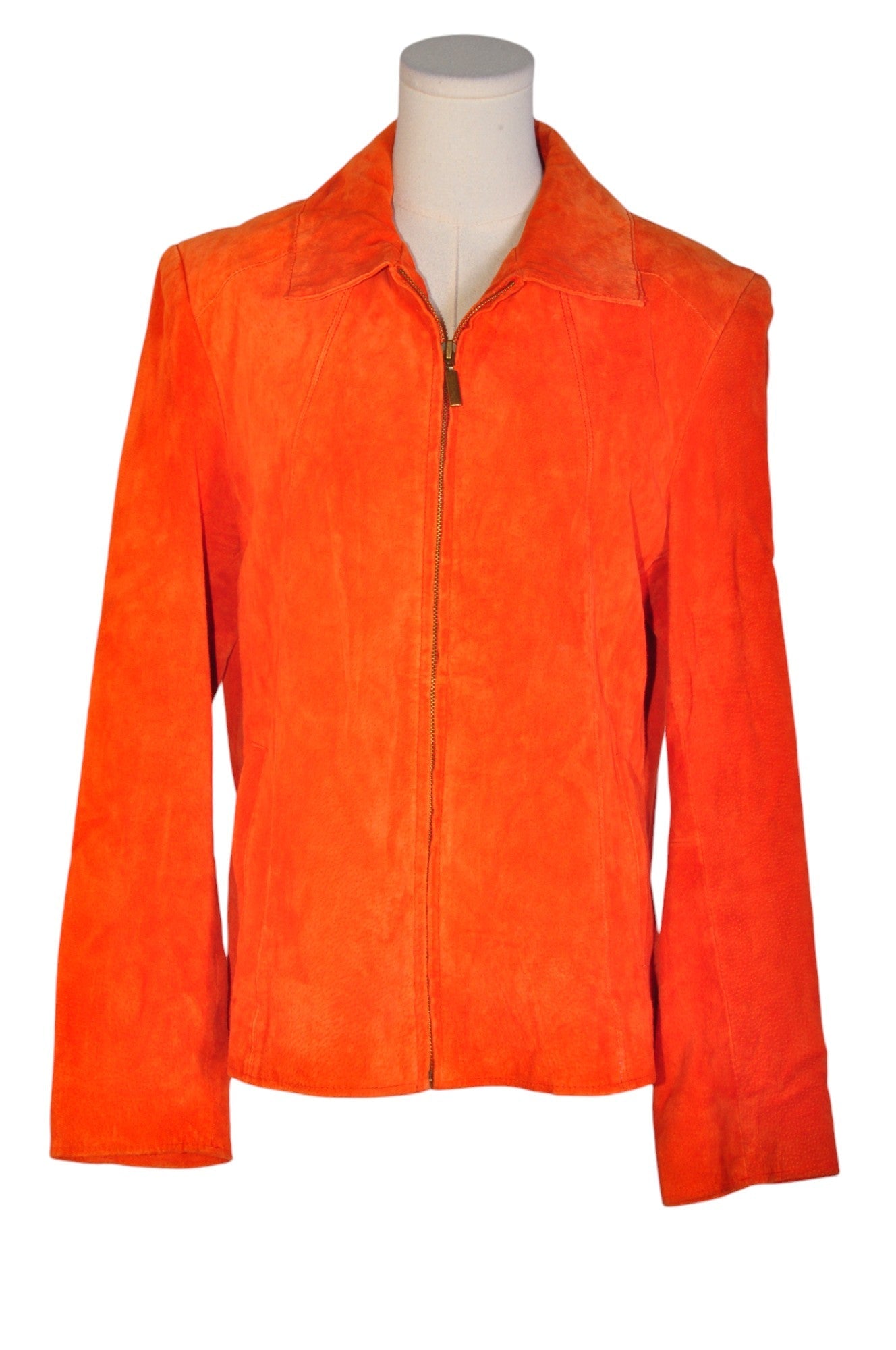 Stylish CLEO Orange Regular Fit Women's Jacket - Size L