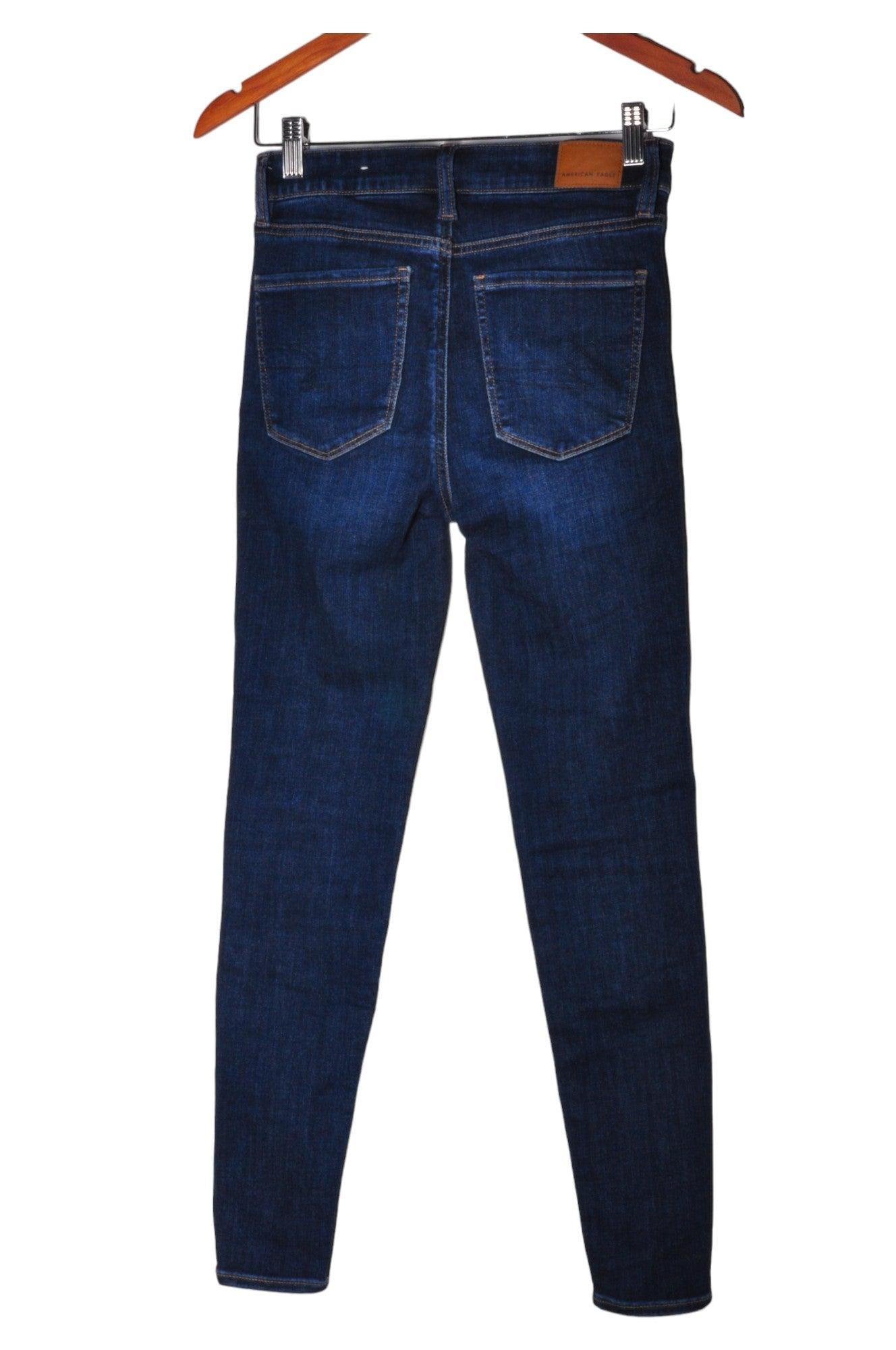 AMERICAN EAGLE Stylish Women's Blue Straight-Legged Regular Fit Jeans - Size 2