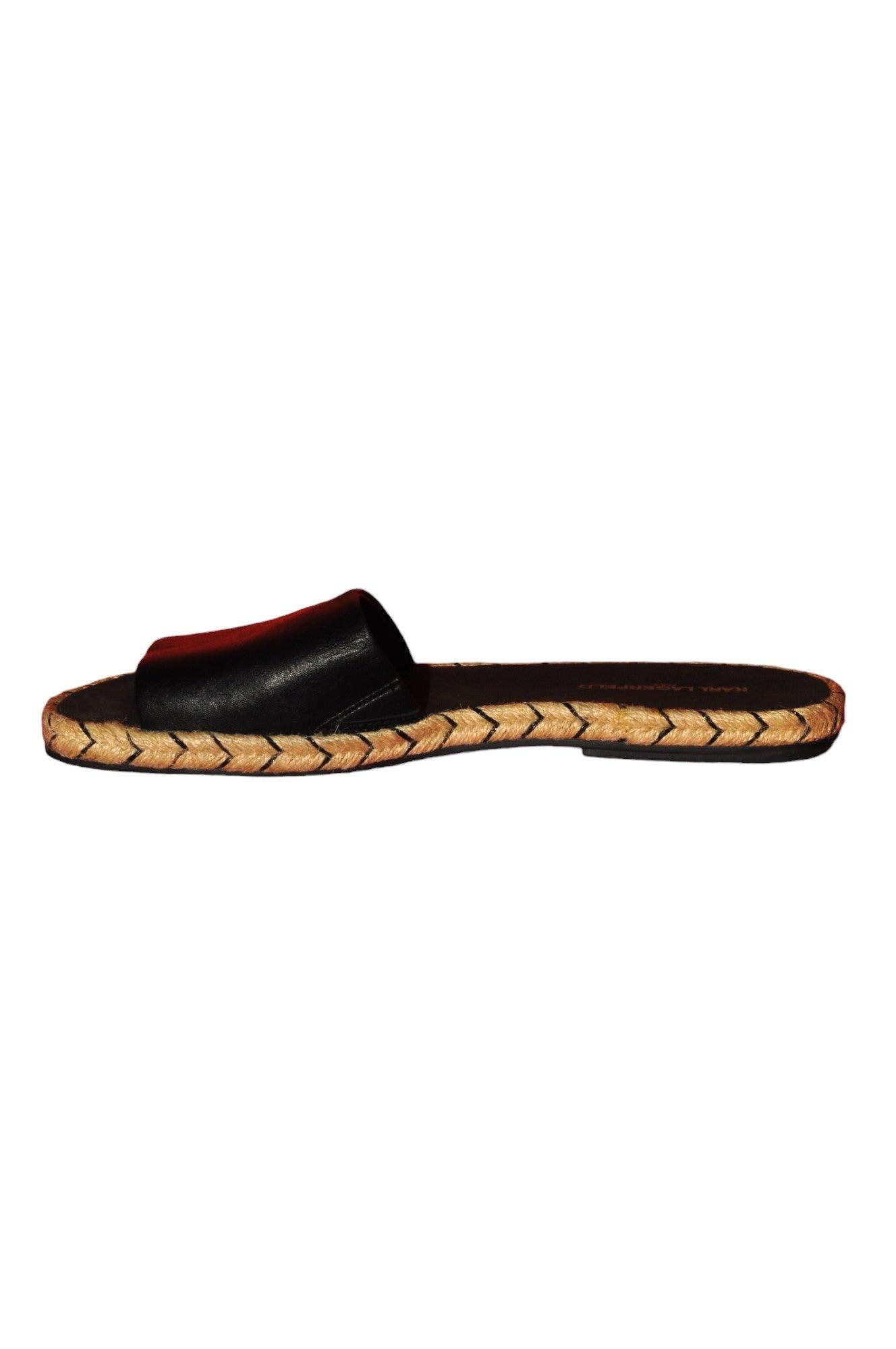 Stylish KARL LAGERFELD Women's Black Regular-Fit Sandals - Size 11