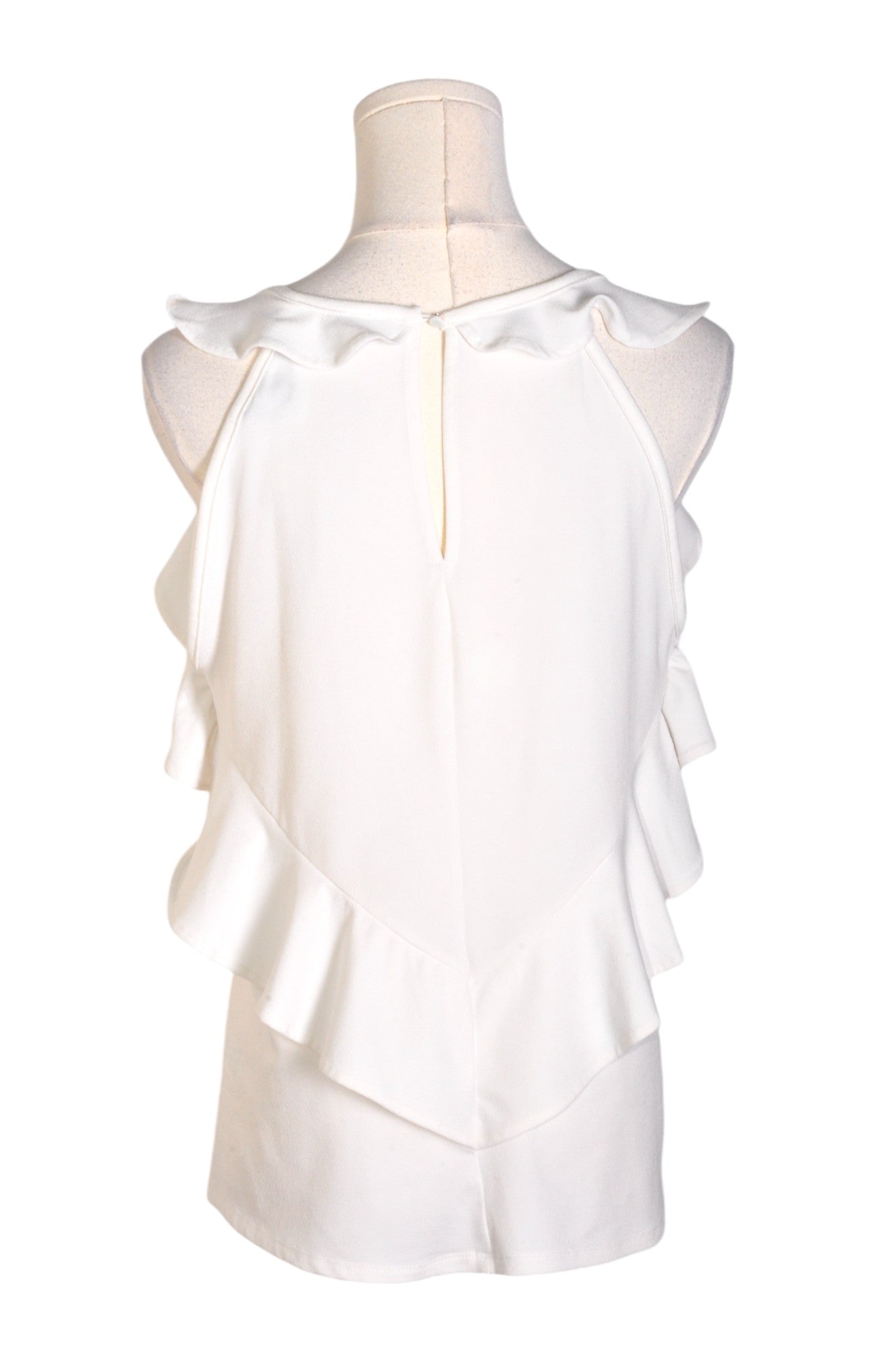 RW&CO Women's White Regular-Fit Sleeveless Boat Neck Blouse - Size L