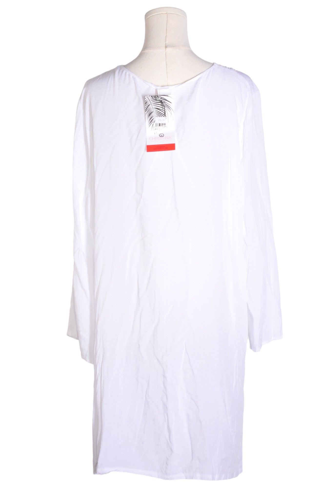 CHRISTINA SWIMWEAR Stylish Women's Drop Waist White Dress in Regular Fit - Size L