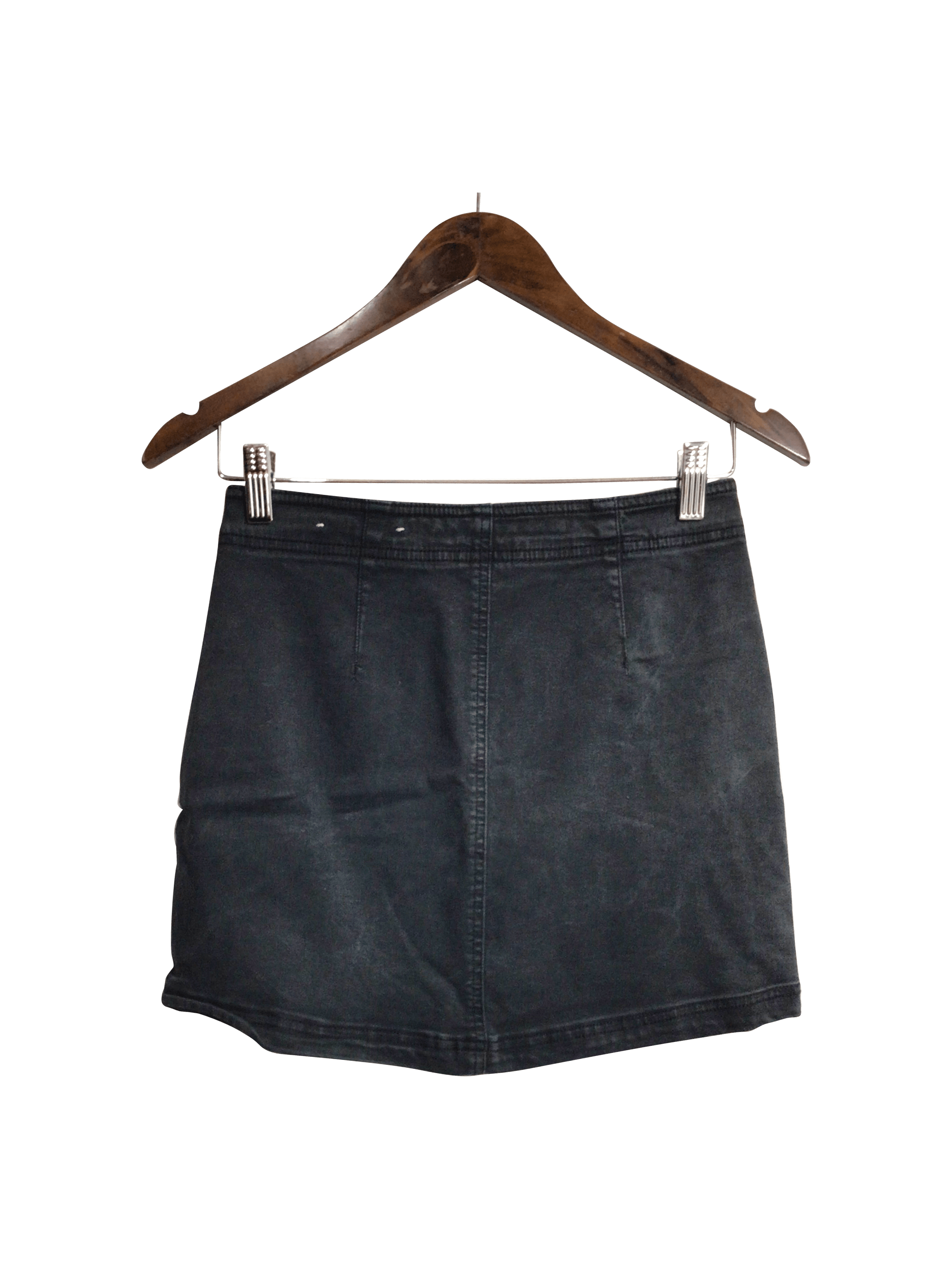 AMERICAN EAGLE Stylish Second - Hand Women's Black Denim Skirt with Regular Fit - Size 2