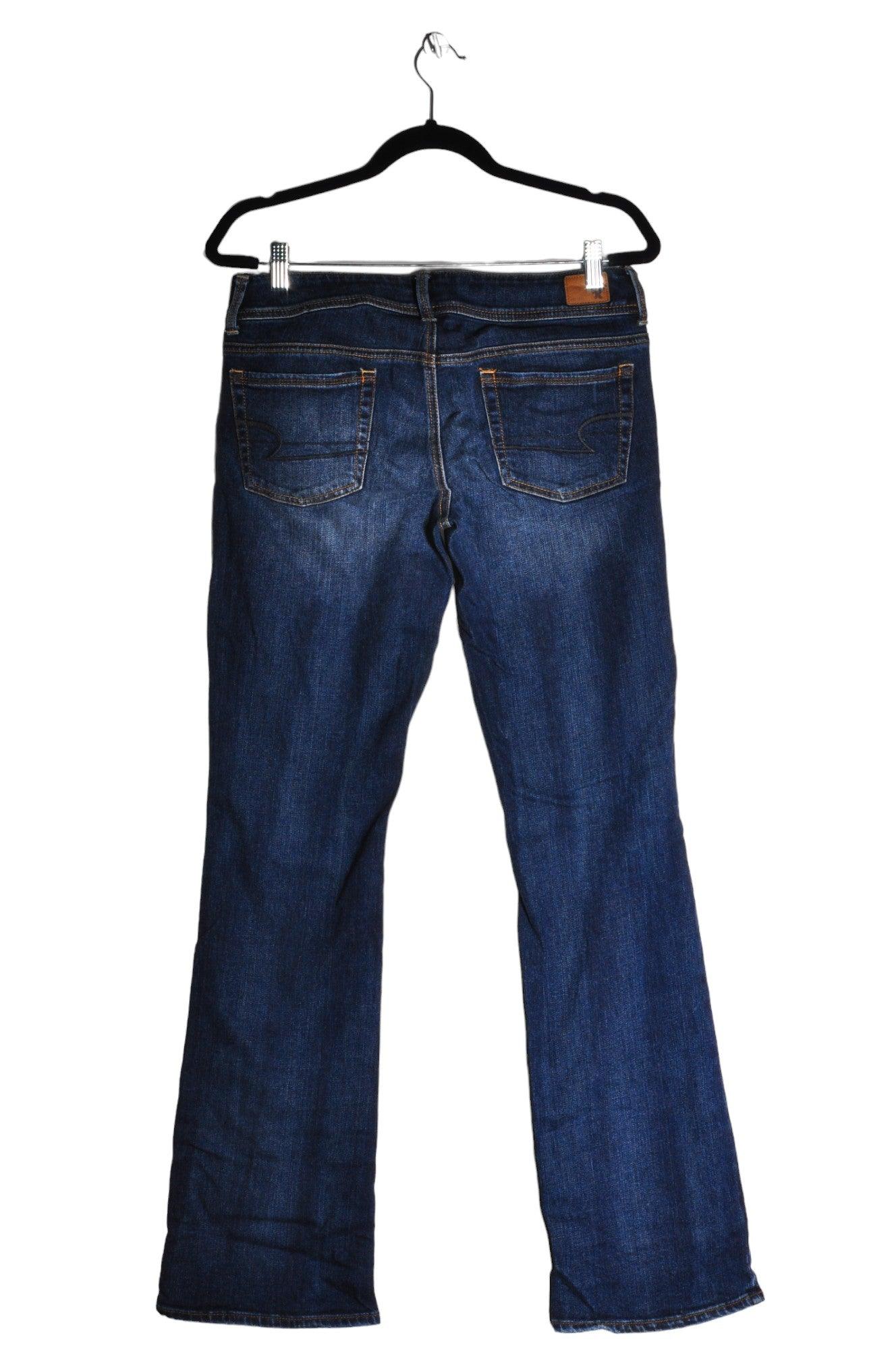 Stylish AMERICAN EAGLE Women's Regular Fit Blue Straight-Legged Jeans - Size 8