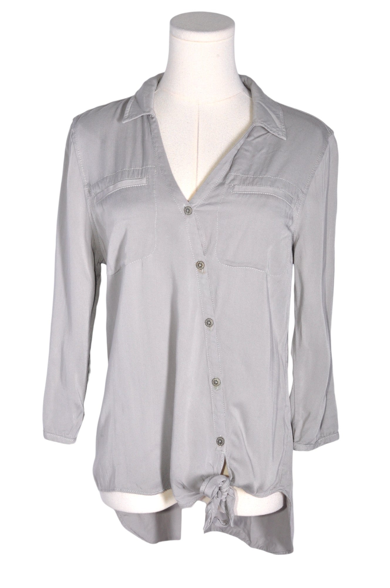 Stylish SANDWICH Women's Gray Regular Fit Button Down Top - Size 38