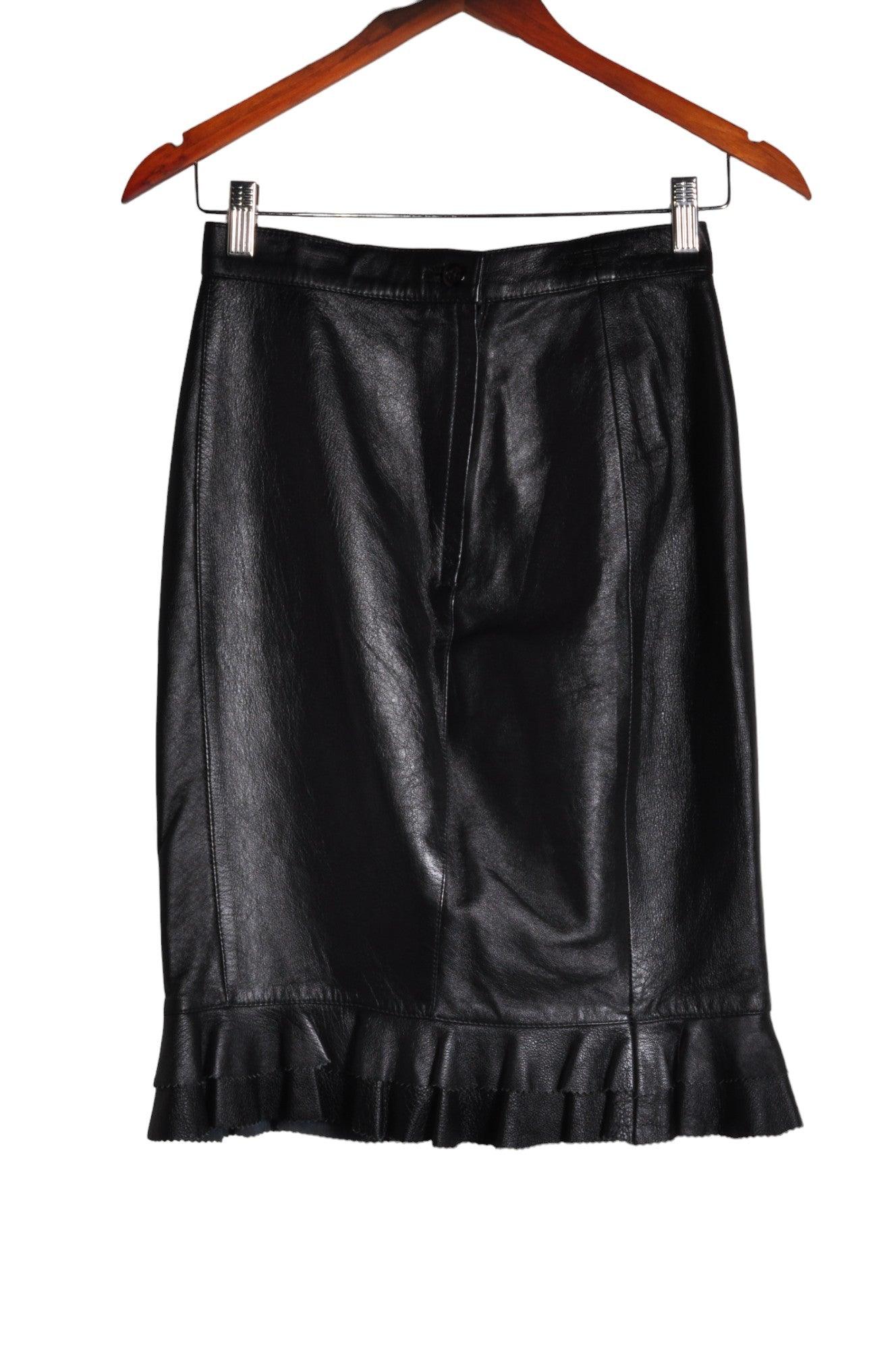 DES MONDES Stylish Women's Black Casual Skirt - Size M, Regular Fit
