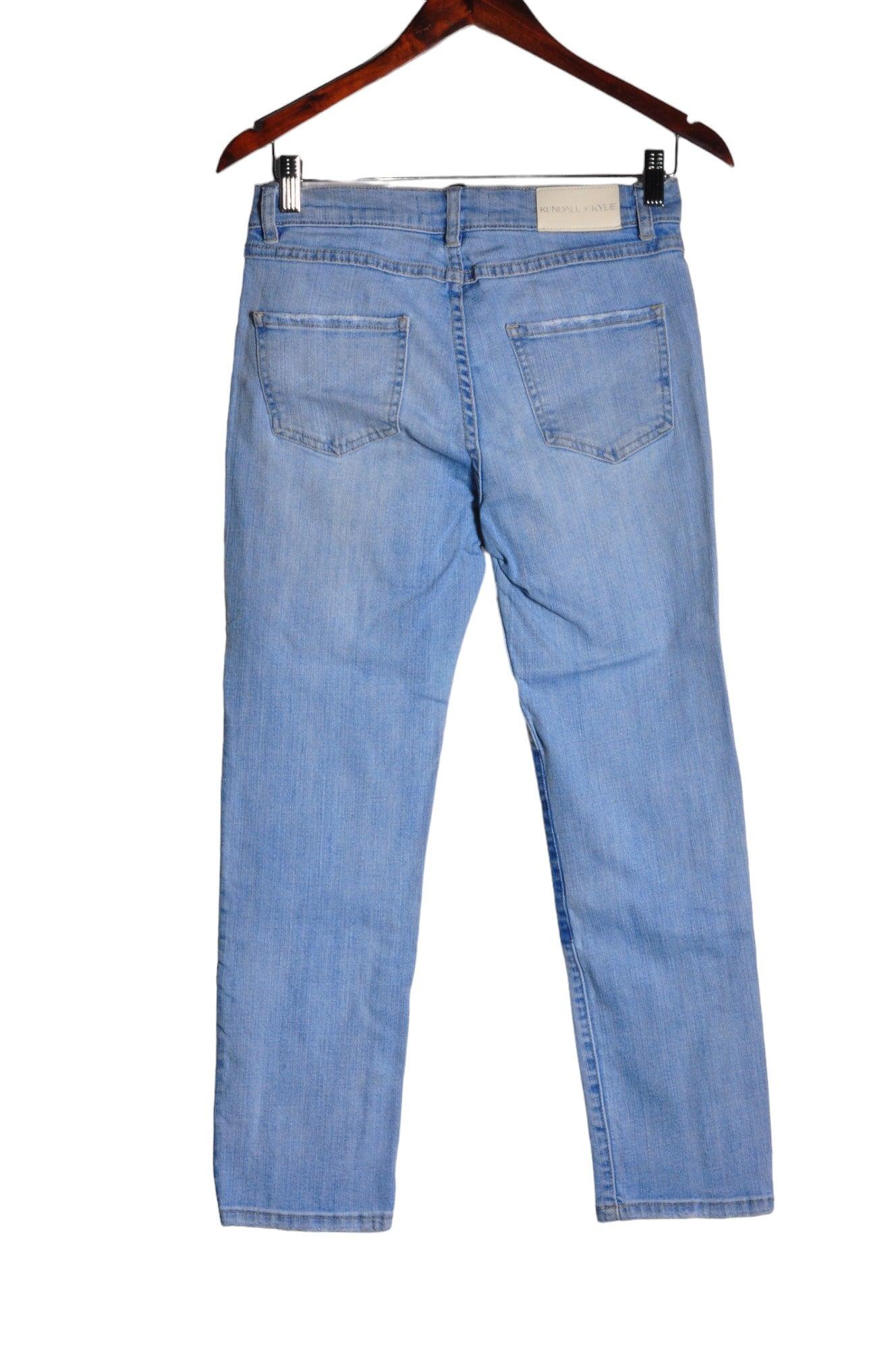 Fashionable KENDALL & KYLIE Women's Blue Regular Fit Straight-Legged Jeans - Size 27