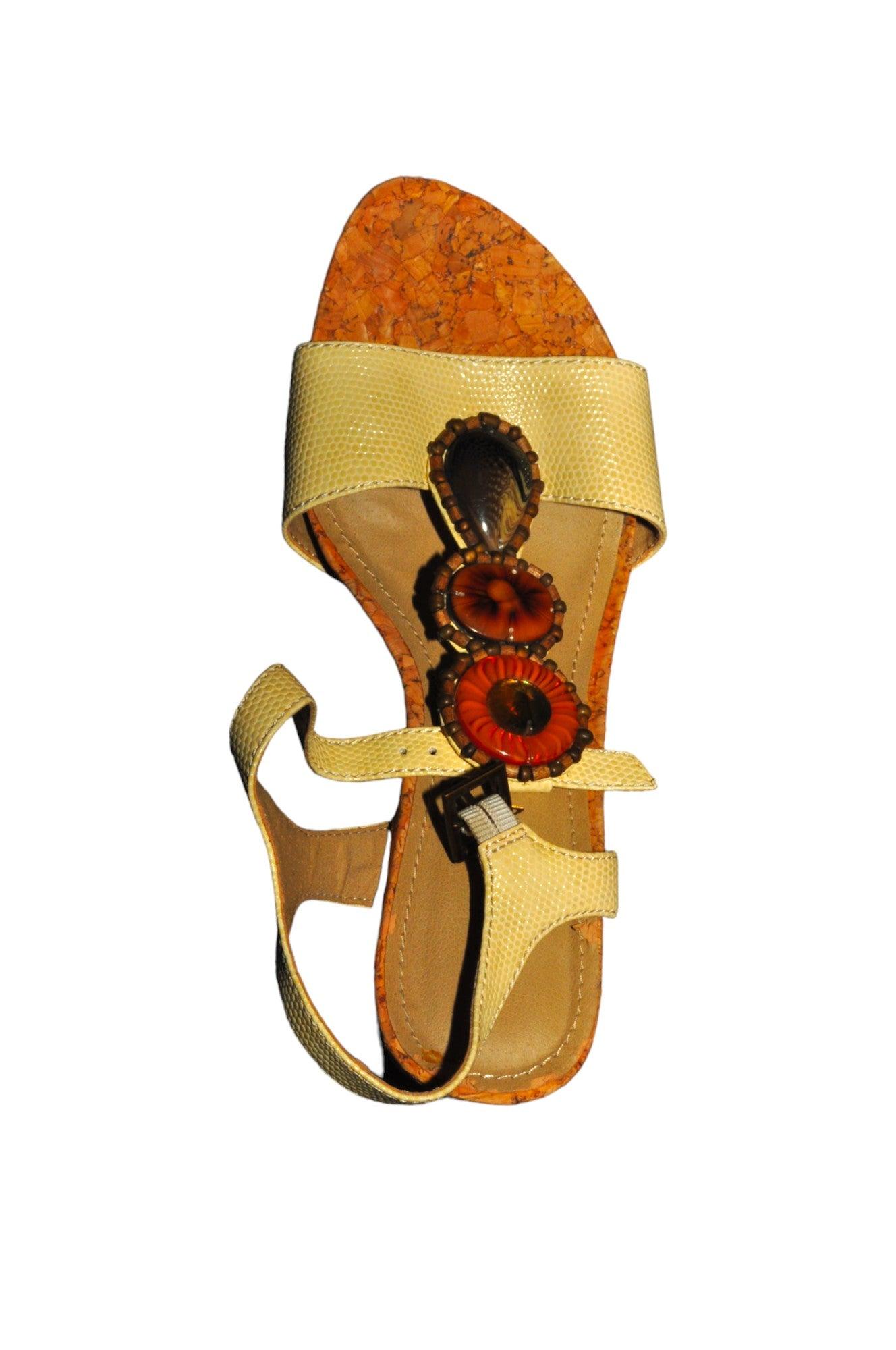 KENNETH COLE Stylish Women's Beige Sandals - Regular Fit, Size 6