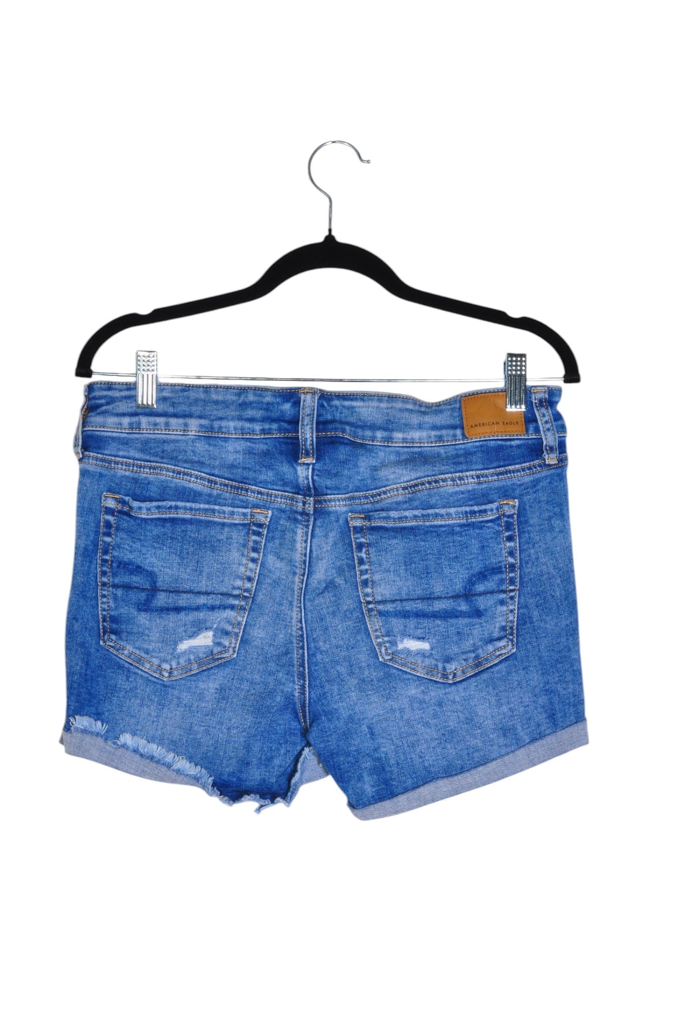 Stylish AMERICAN EAGLE Women's Blue Denim Shorts with Regular Fit - Size 10