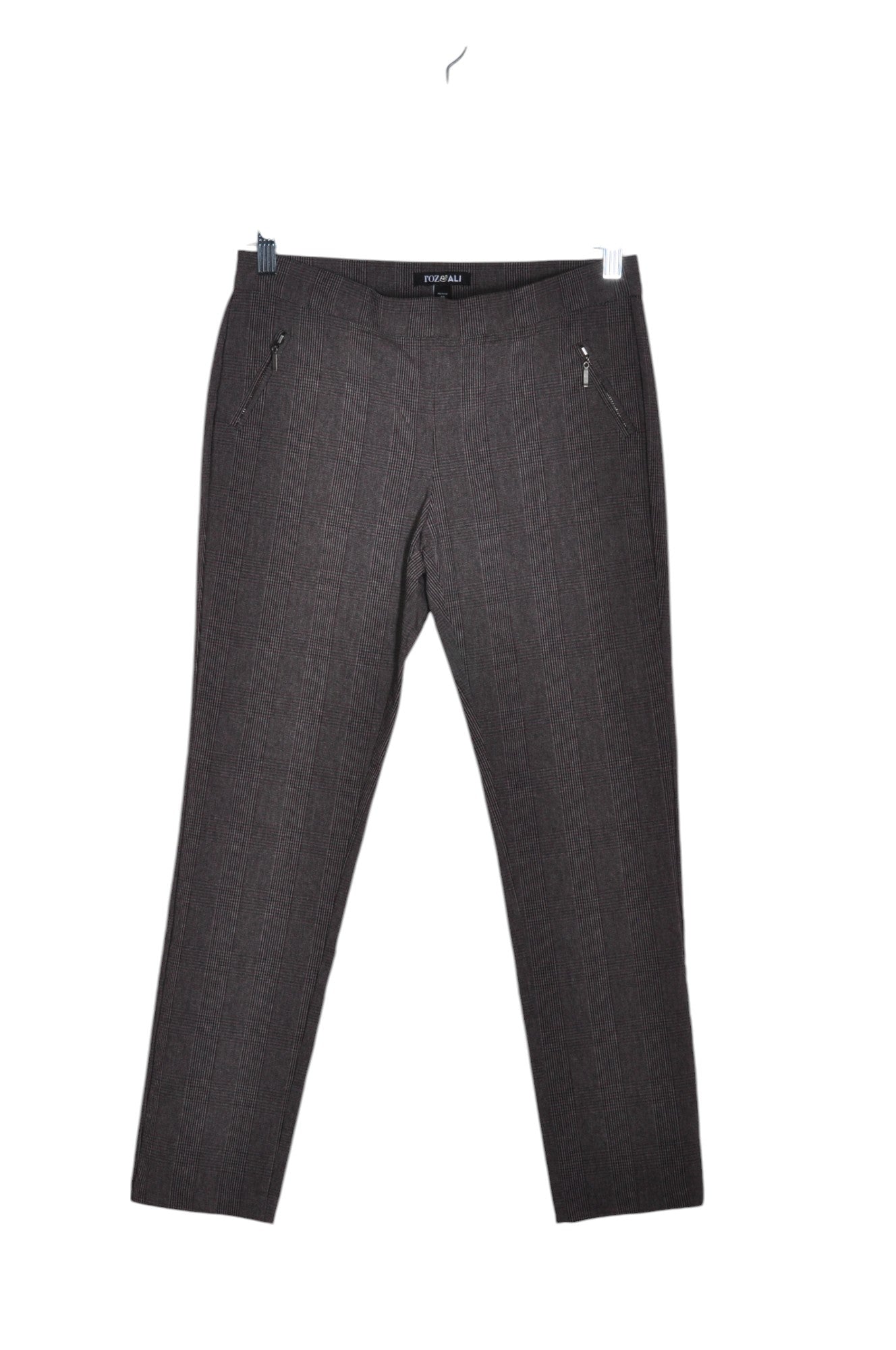 ROZ & ALI Stylish Gray Regular Fit Second - Hand Women's Work Pants Size 4