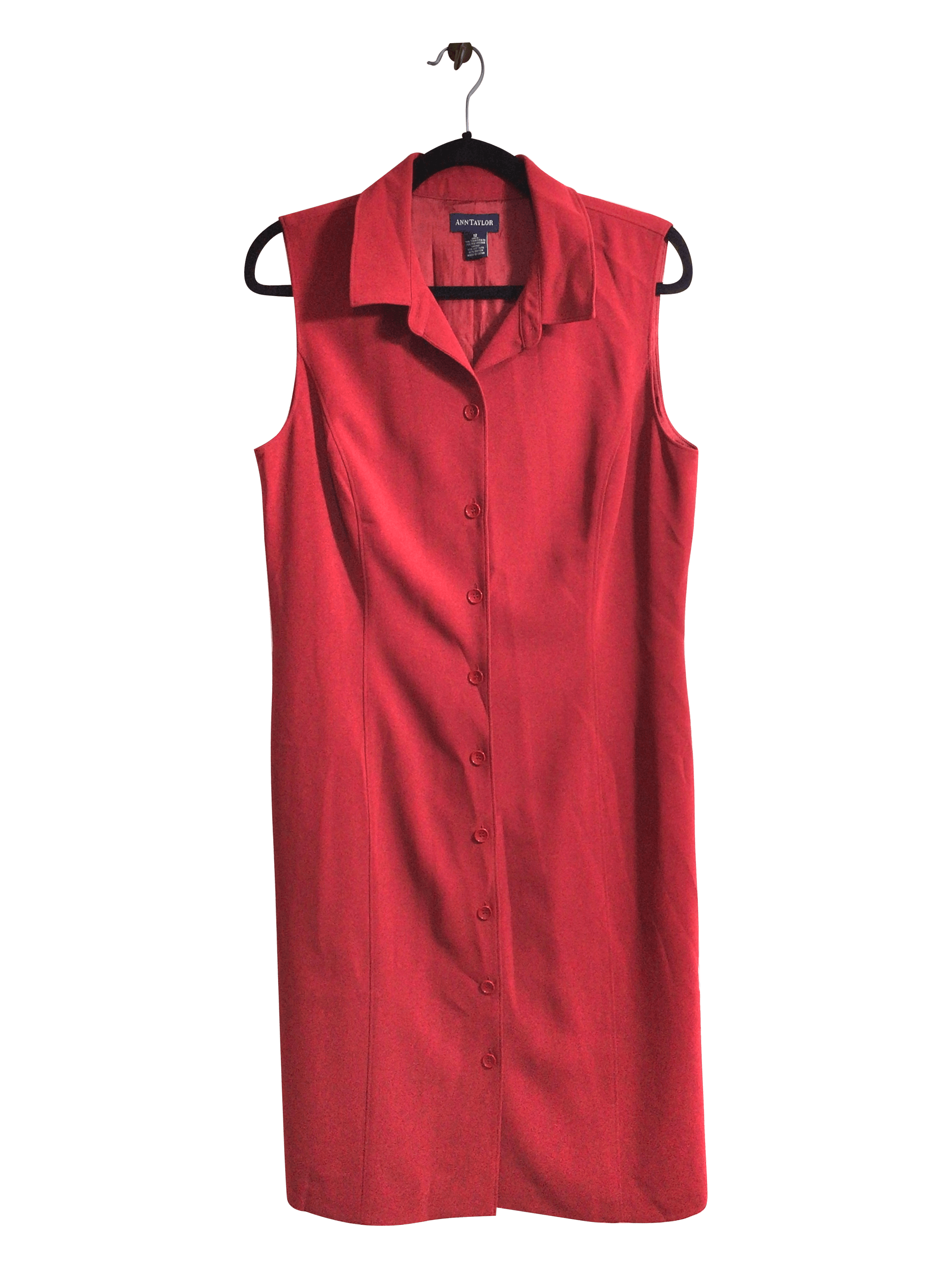 ANN TAYLOR Stylish Women's Red Regular Fit Midi Dress - Size 12
