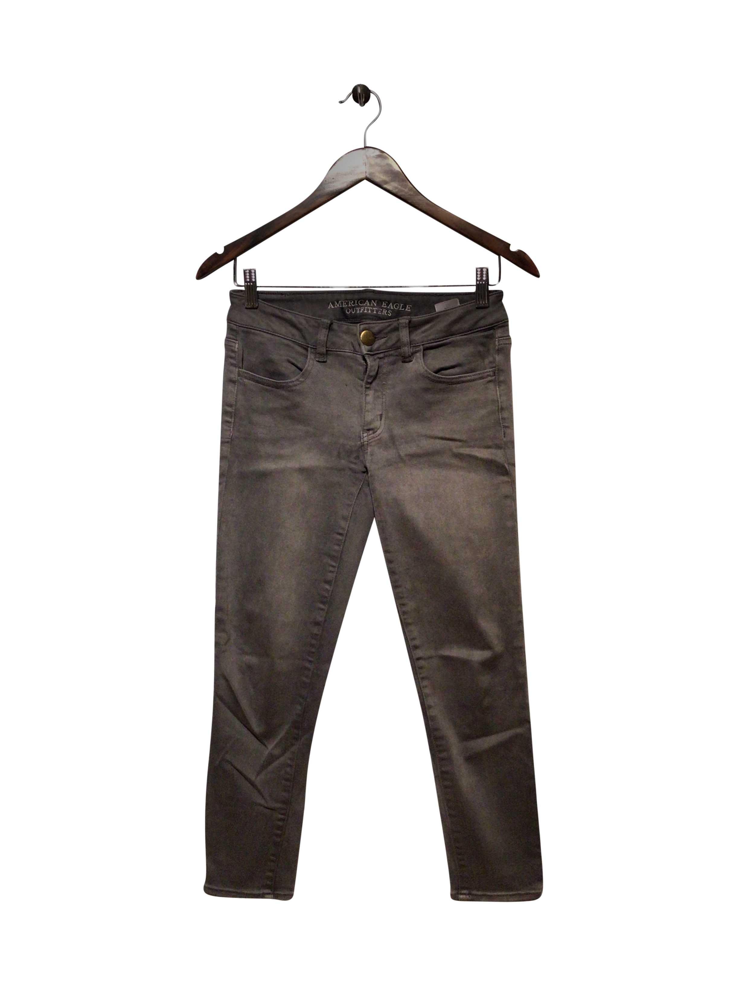Stylish AMERICAN EAGLE Regular Fit Gray Straight - Legged Second - Hand Jean Size 2