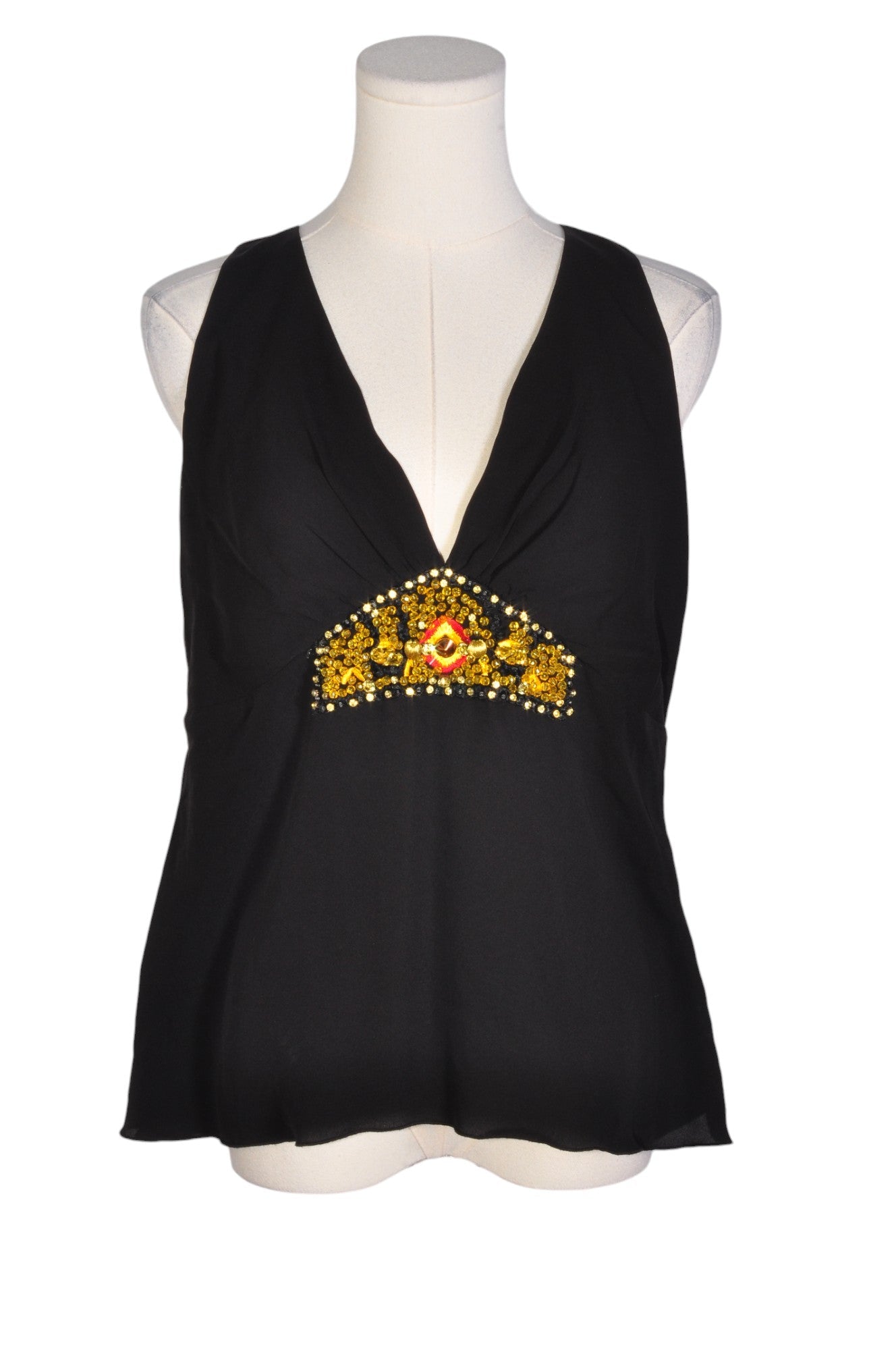 Stylish SANDRA ANGELOZZI Women's Regular Fit Black Blouse - Size 42