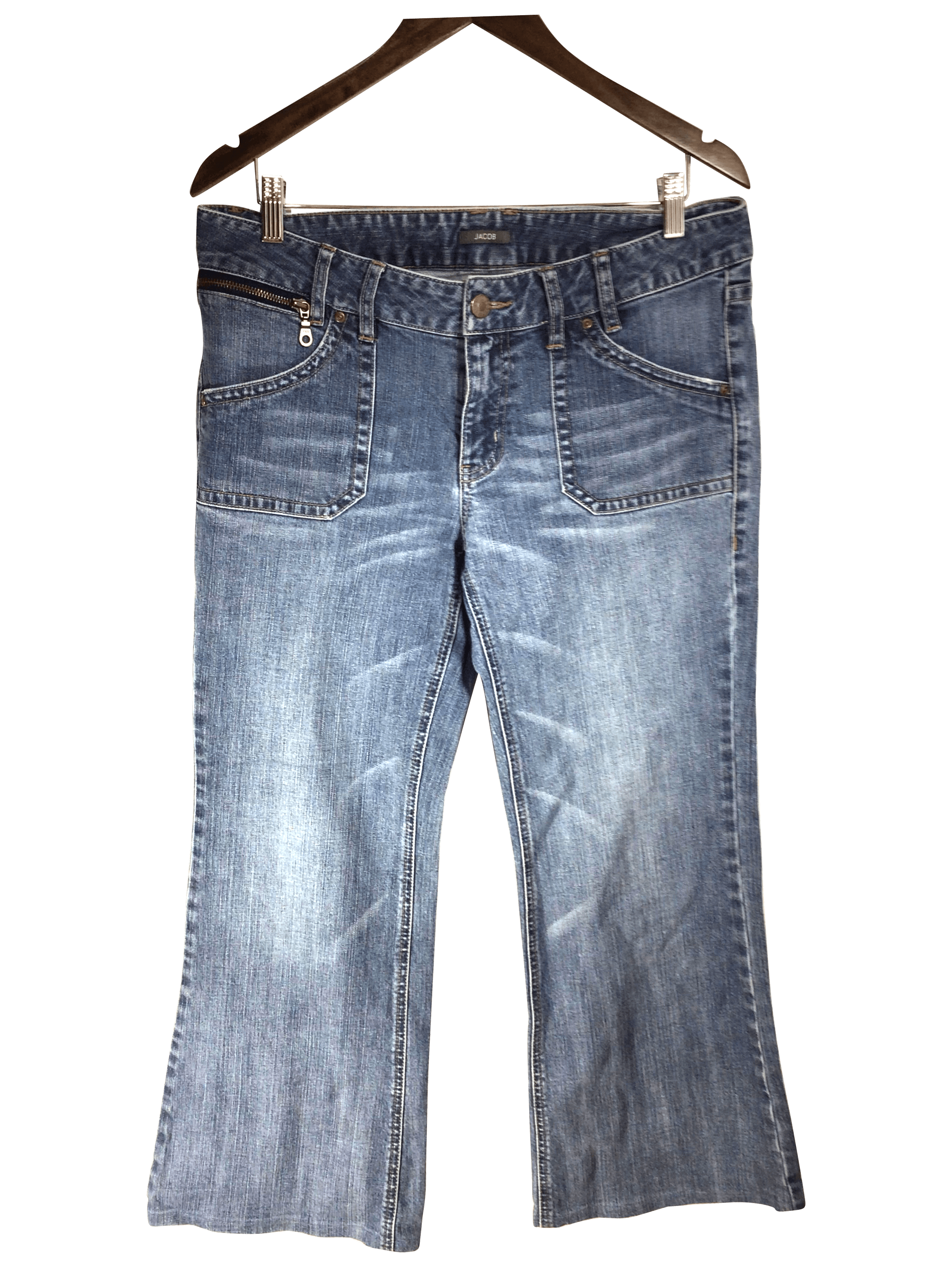 Stylish JACOB Women's Blue Regular-Fit Straight-Legged Jeans Size 31