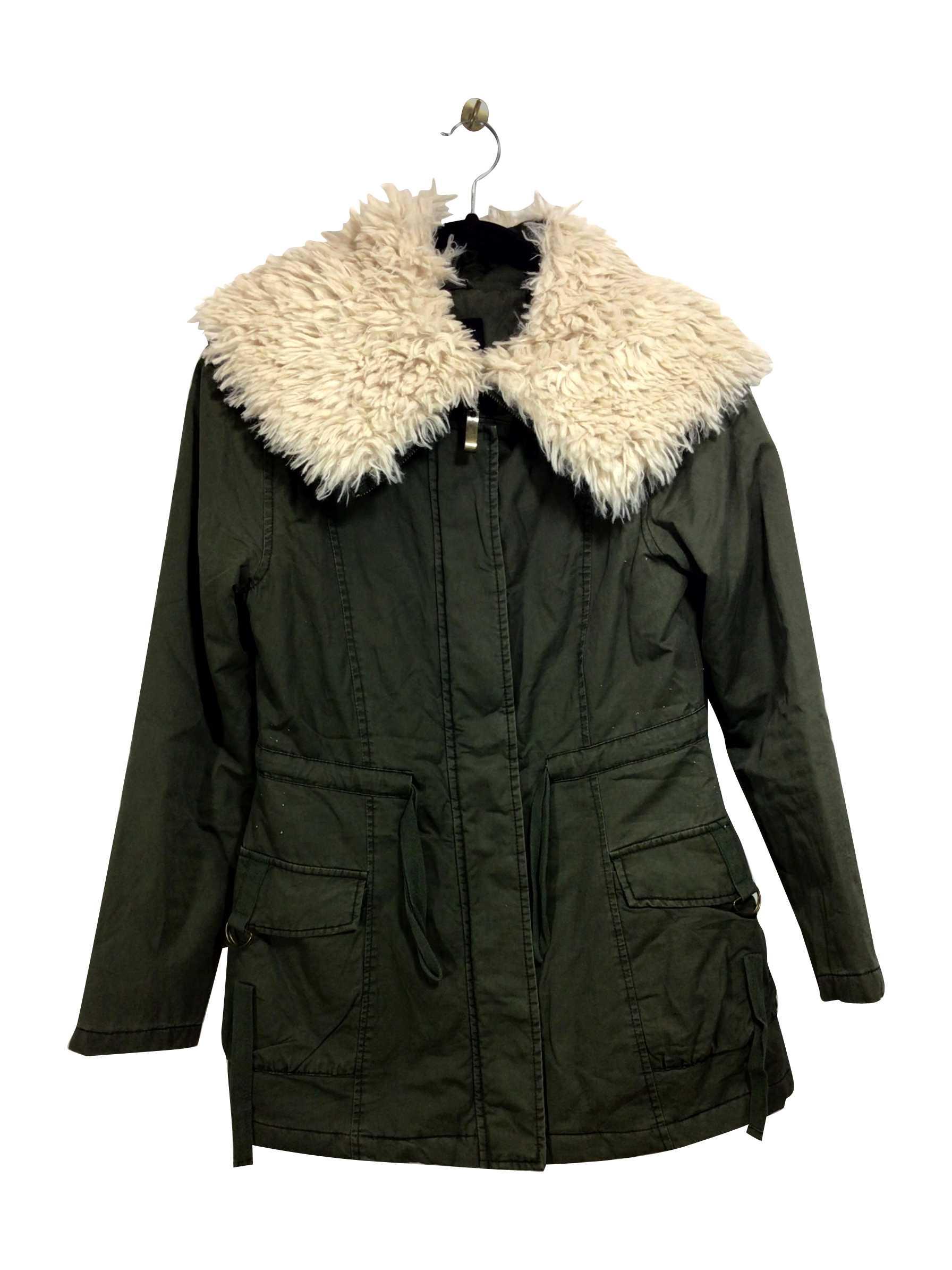 BRAVE SOULS Stylish Regular Fit Green Coat - XS