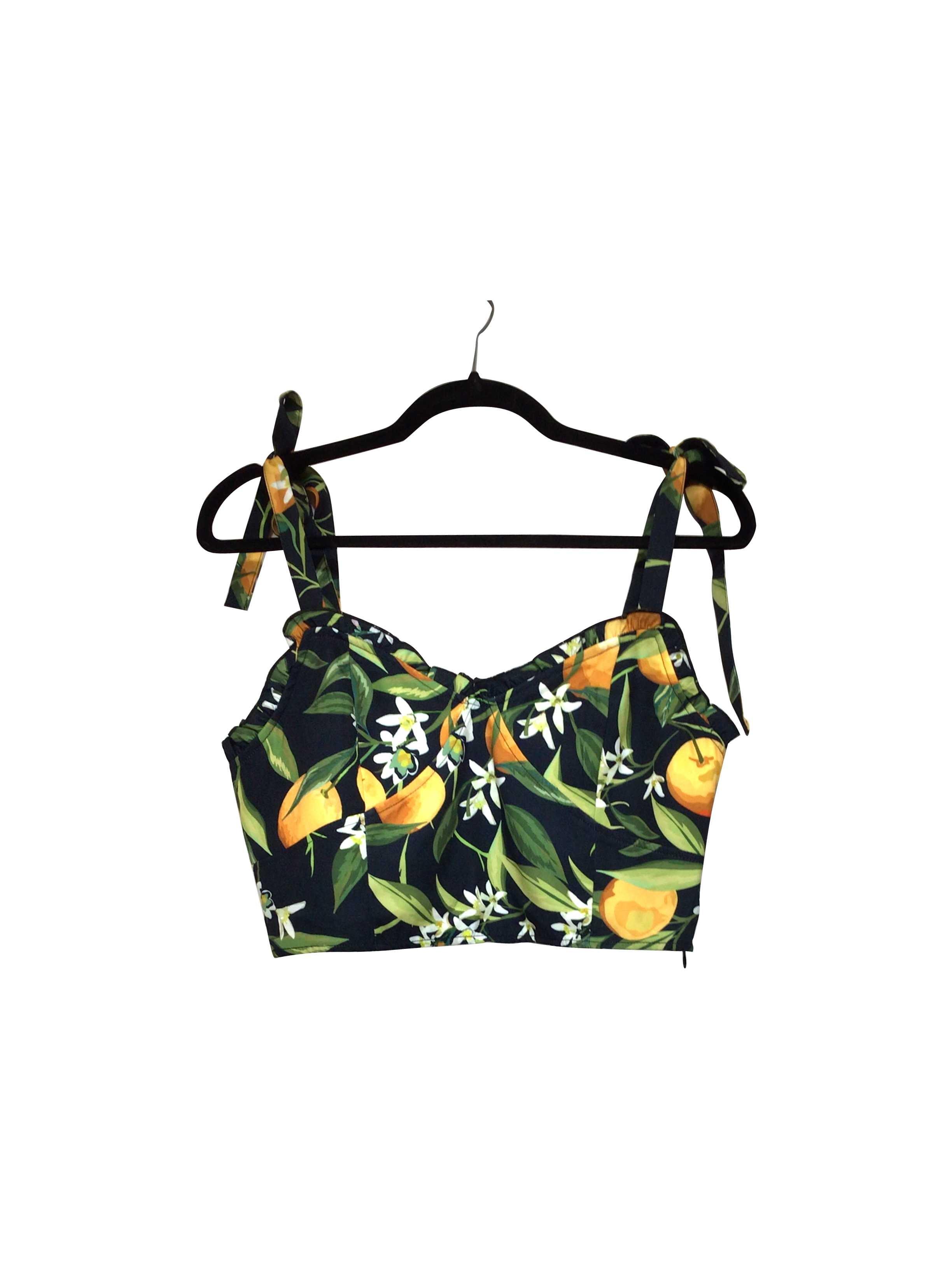 CIDER Stylish Regular Fit Green Crop Top - Size L