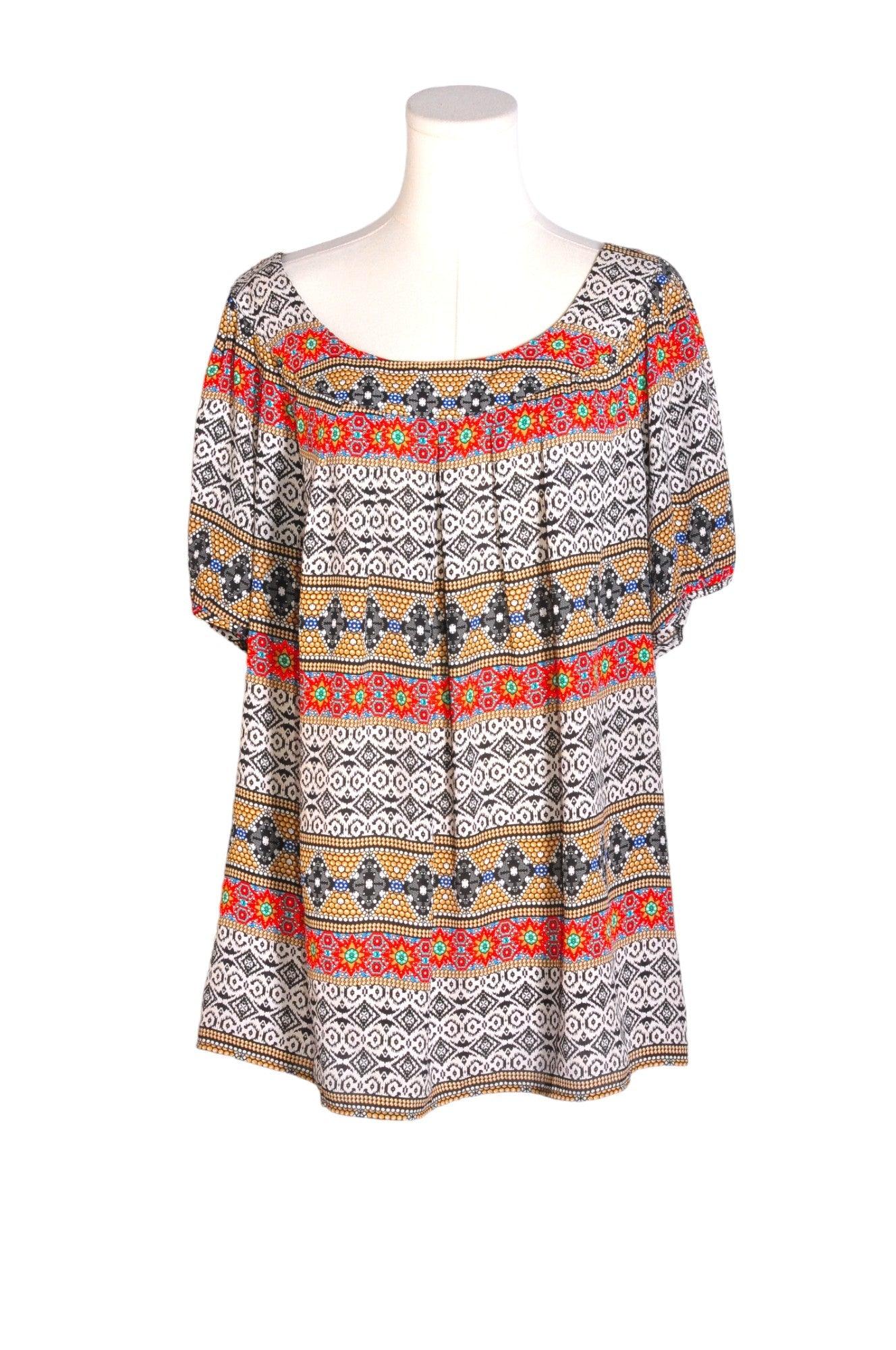 ROZ & ALI Stylish Women's Black Regular Fit Blouses - Size 2X