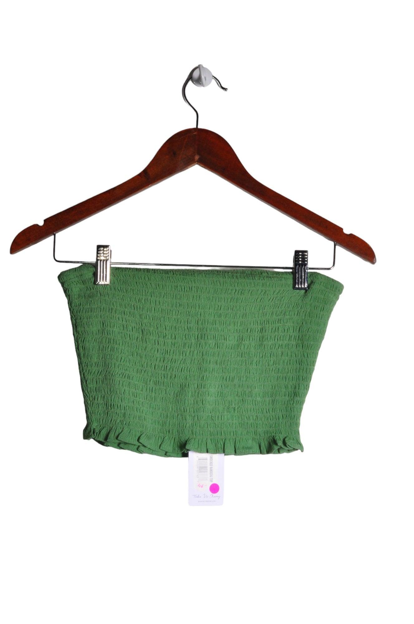 KOY RESORT Stylish Women's Green Crop Tops - Regular Fit, Available in XS and L Sizes
