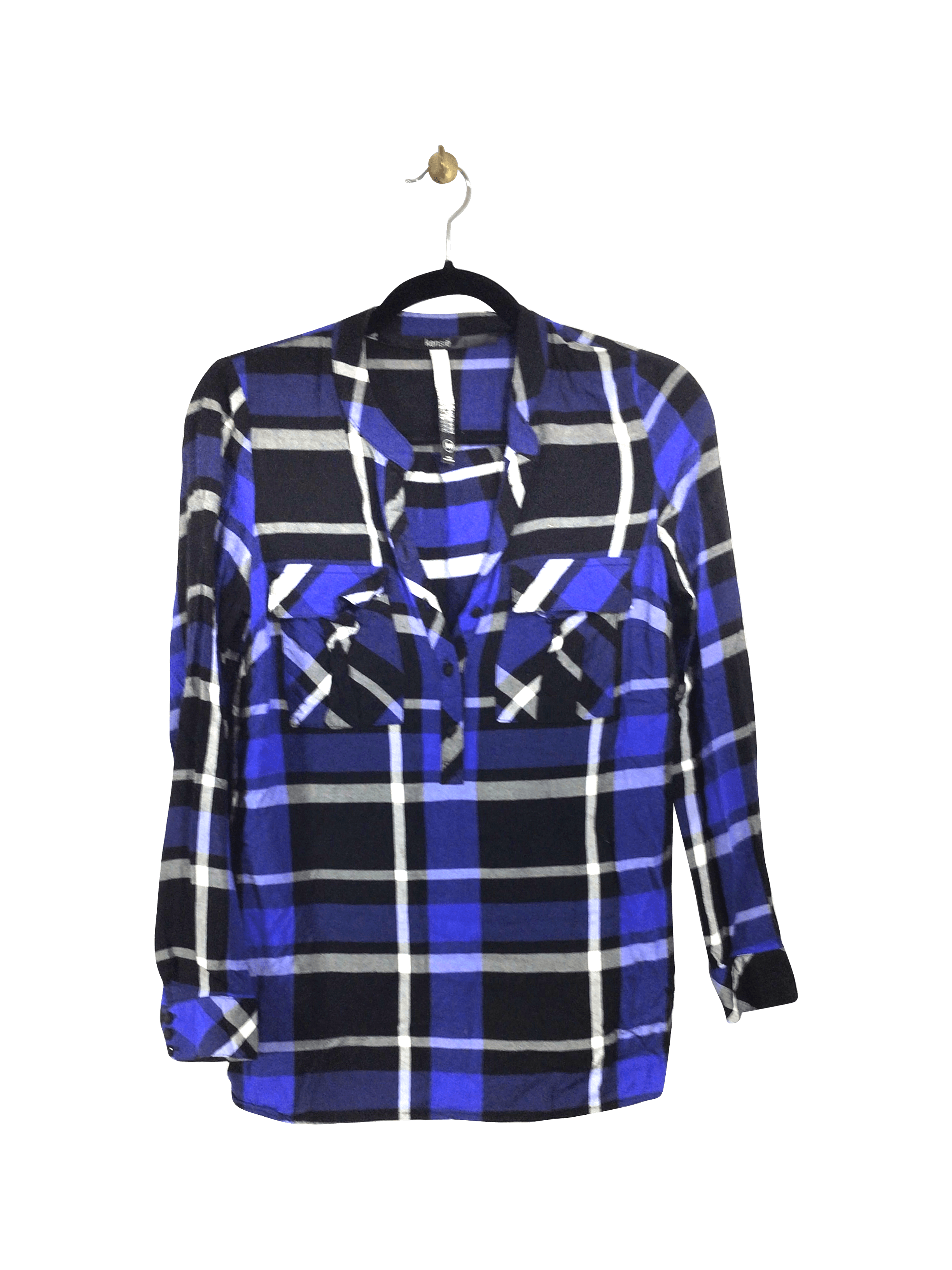 Stylish KENSIE Blue Regular Fit Button-down Top - XS