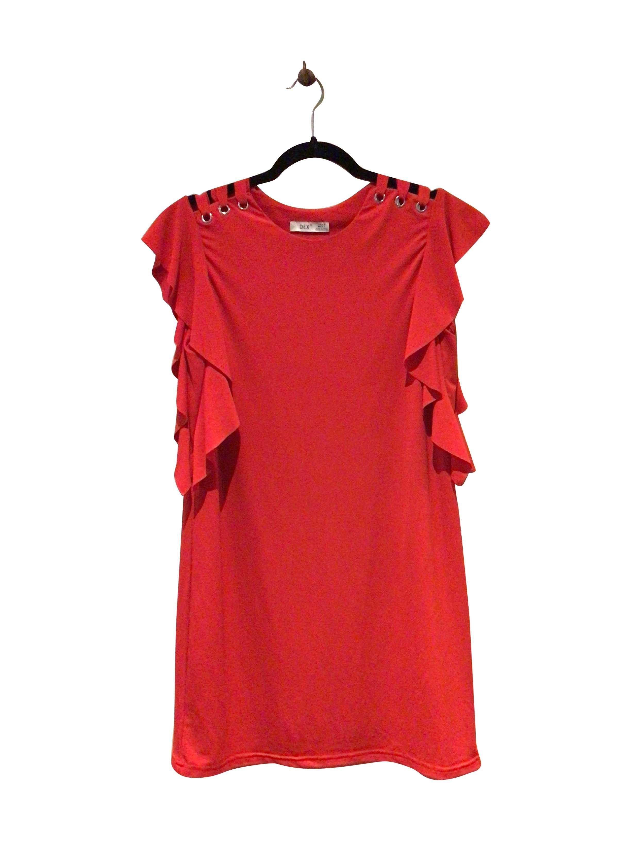 Stylish DEX Regular Fit Red Midi Dress - Size S