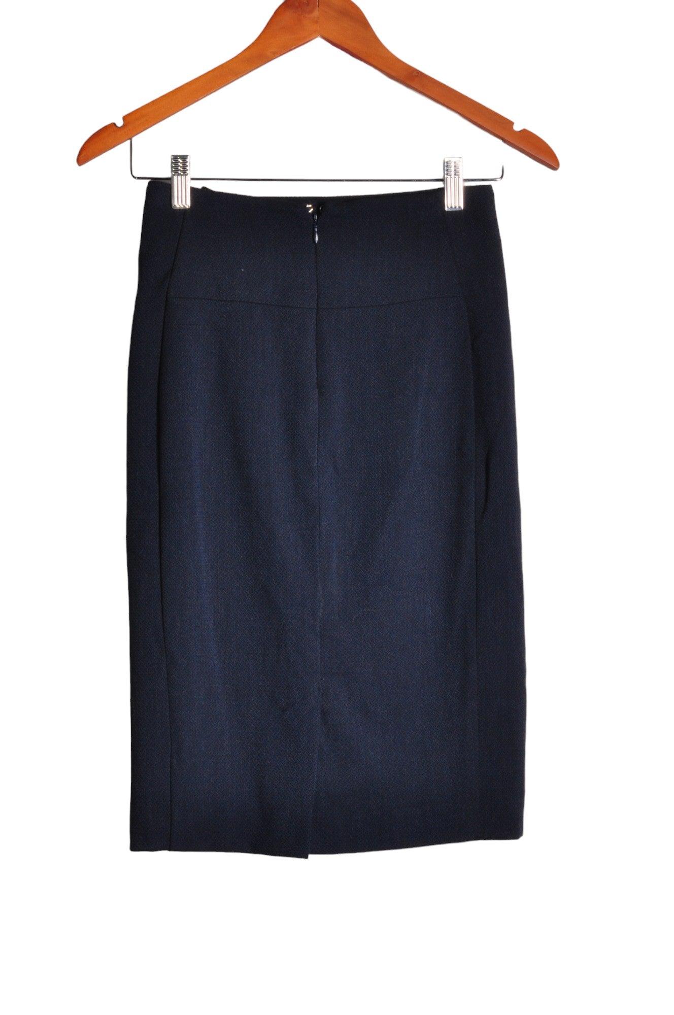 Stylish CHATEAU Regular-Fit Blue Women's Pencil Skirt - Size 0