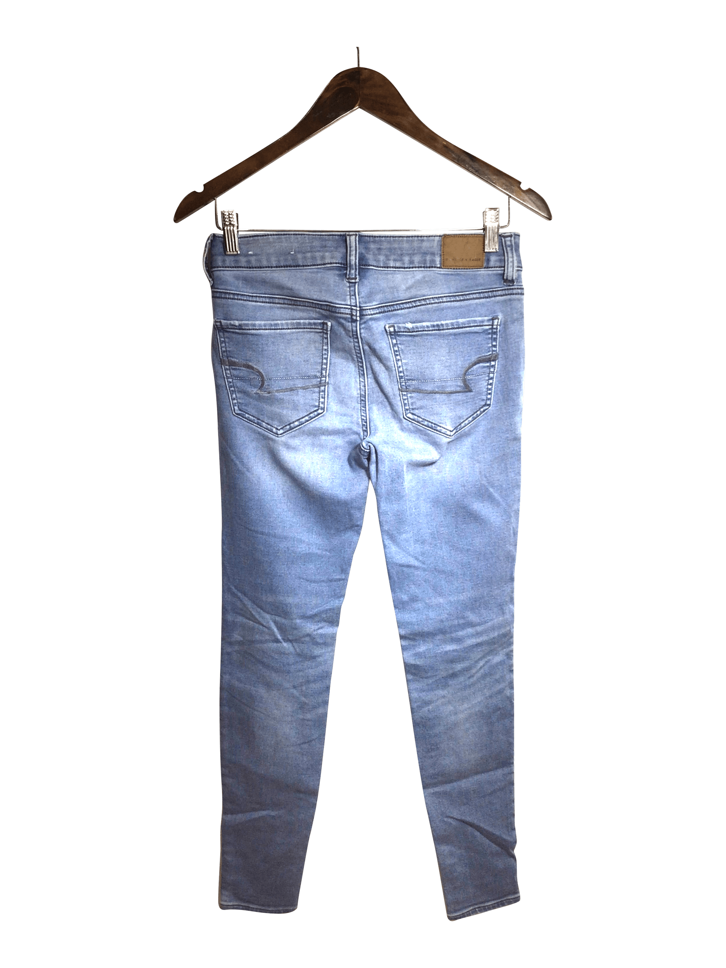 AMERICAN EAGLE Stylish Women's Blue Regular Fit Straight-Legged Jeans - Size 4