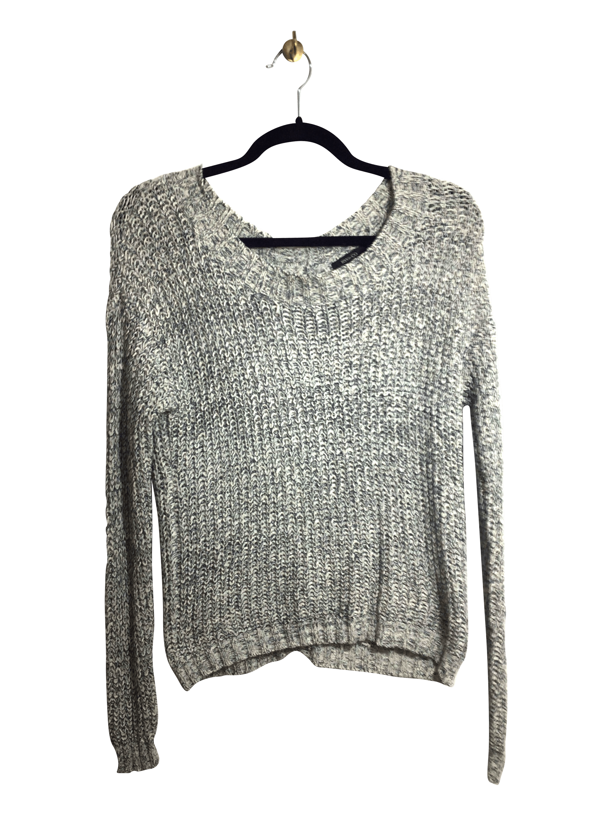 Stylish RW&CO Second-Hand Women's Gray Regular-Fit Knit Tops - Size S