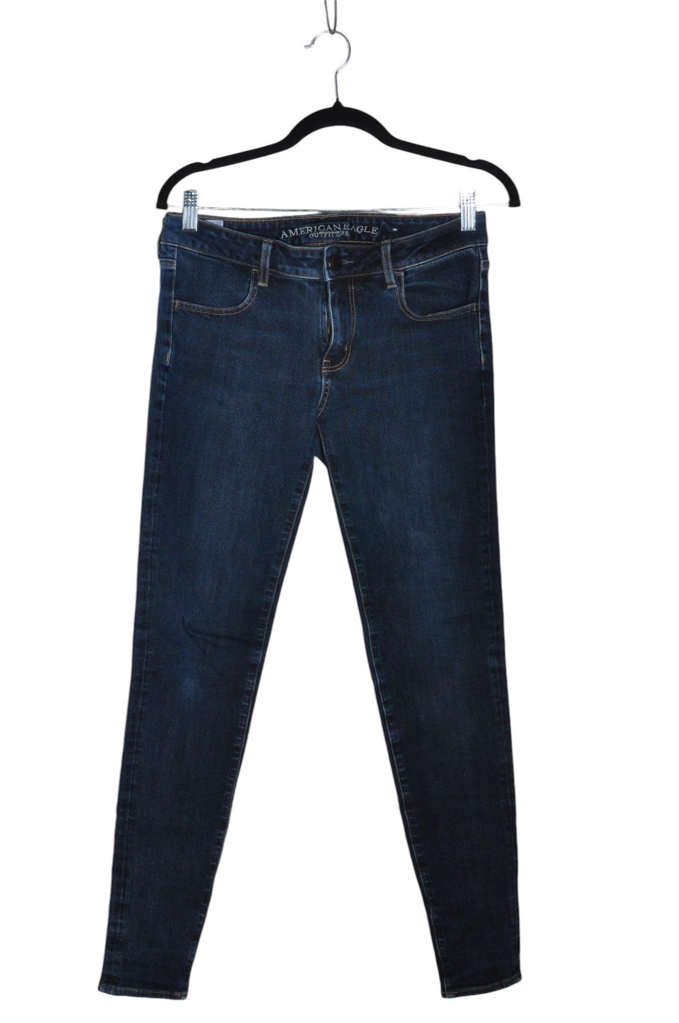 AMERICAN EAGLE Stylish Women's Blue Regular Fit Straight-Legged Jeans - Size 4
