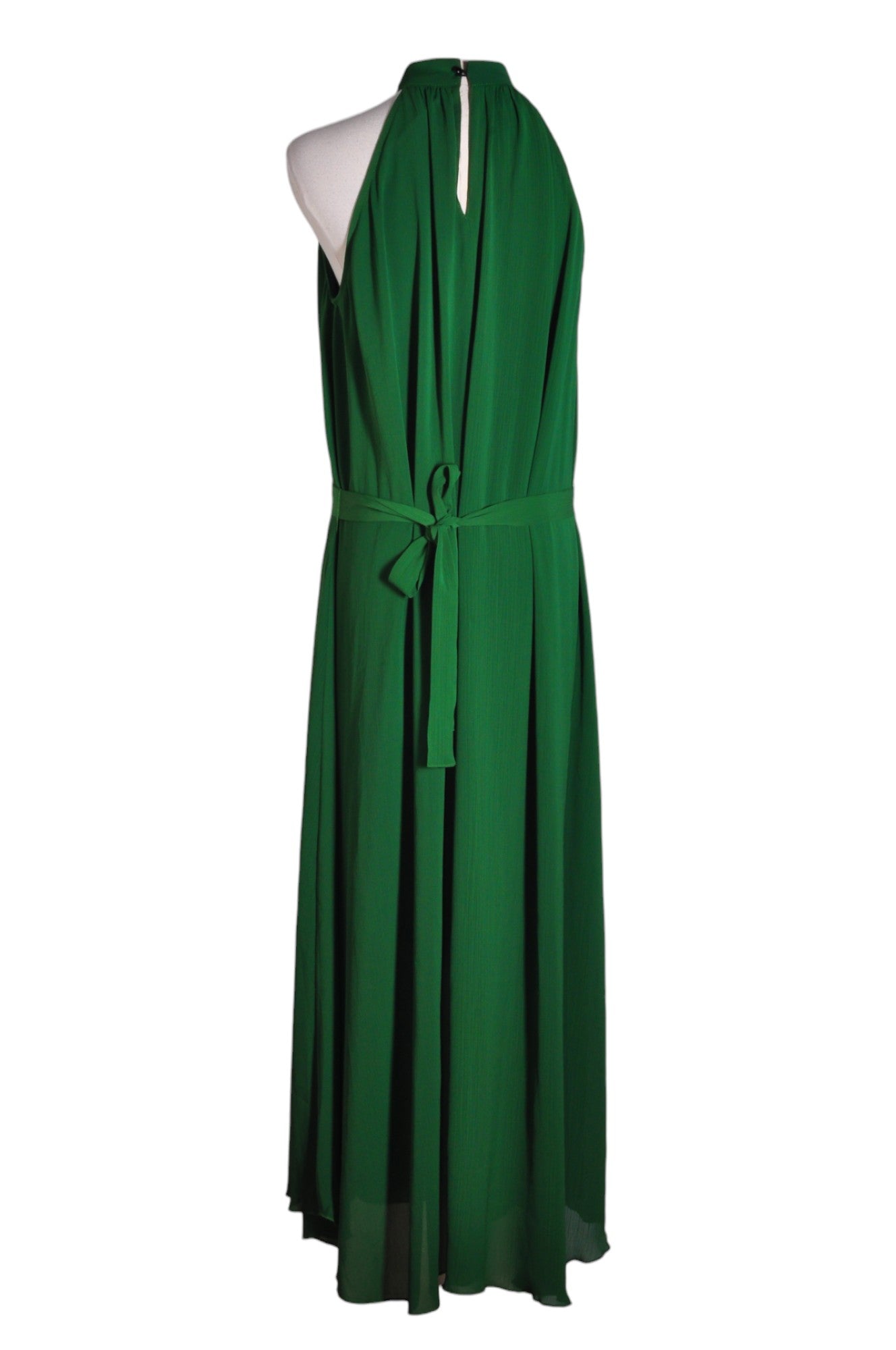 CHOUYATOU Stylish Women's Green Wrap Dress - Regular Fit, Size M