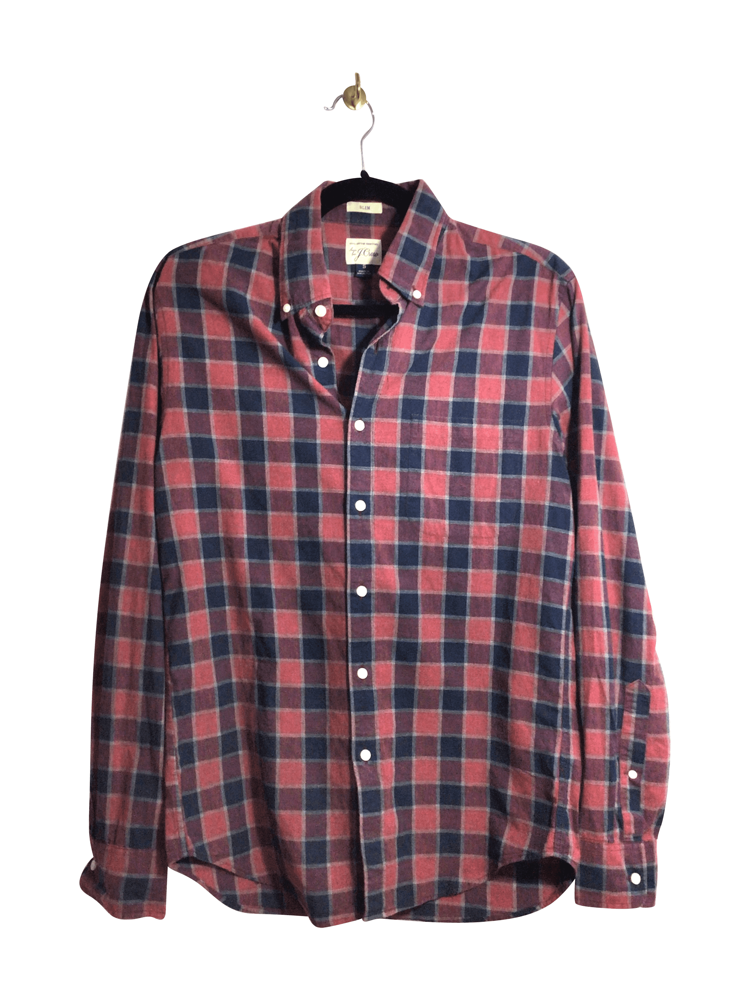 J. CREW Men's Stylish Red Regular Fit Button Down Tops - Size S