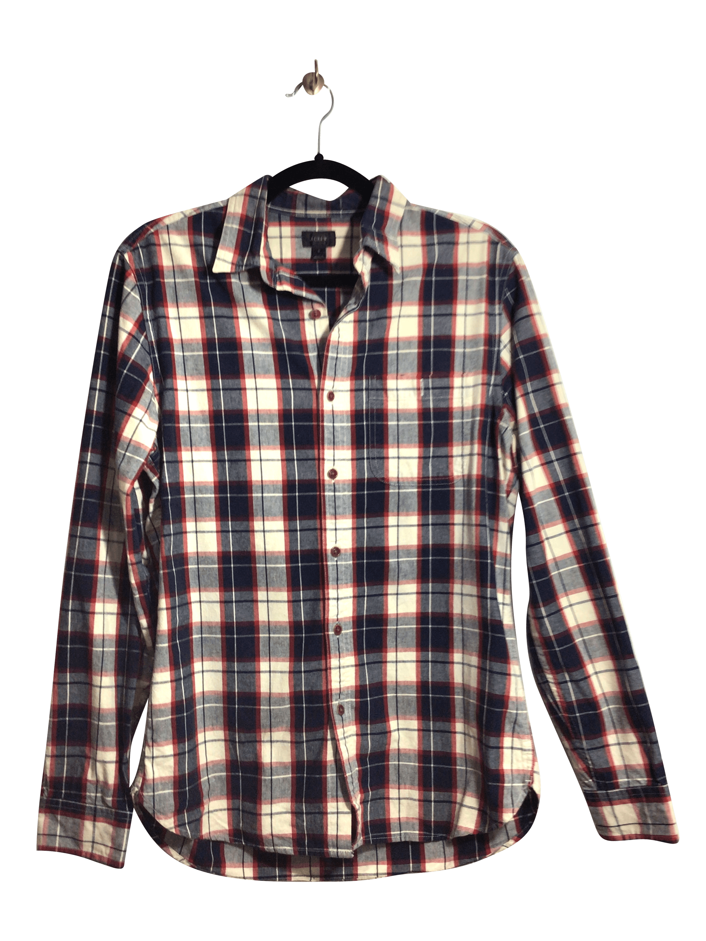 J. CREW Men's Stylish Blue Regular Fit Button - Down Tops - Size S
