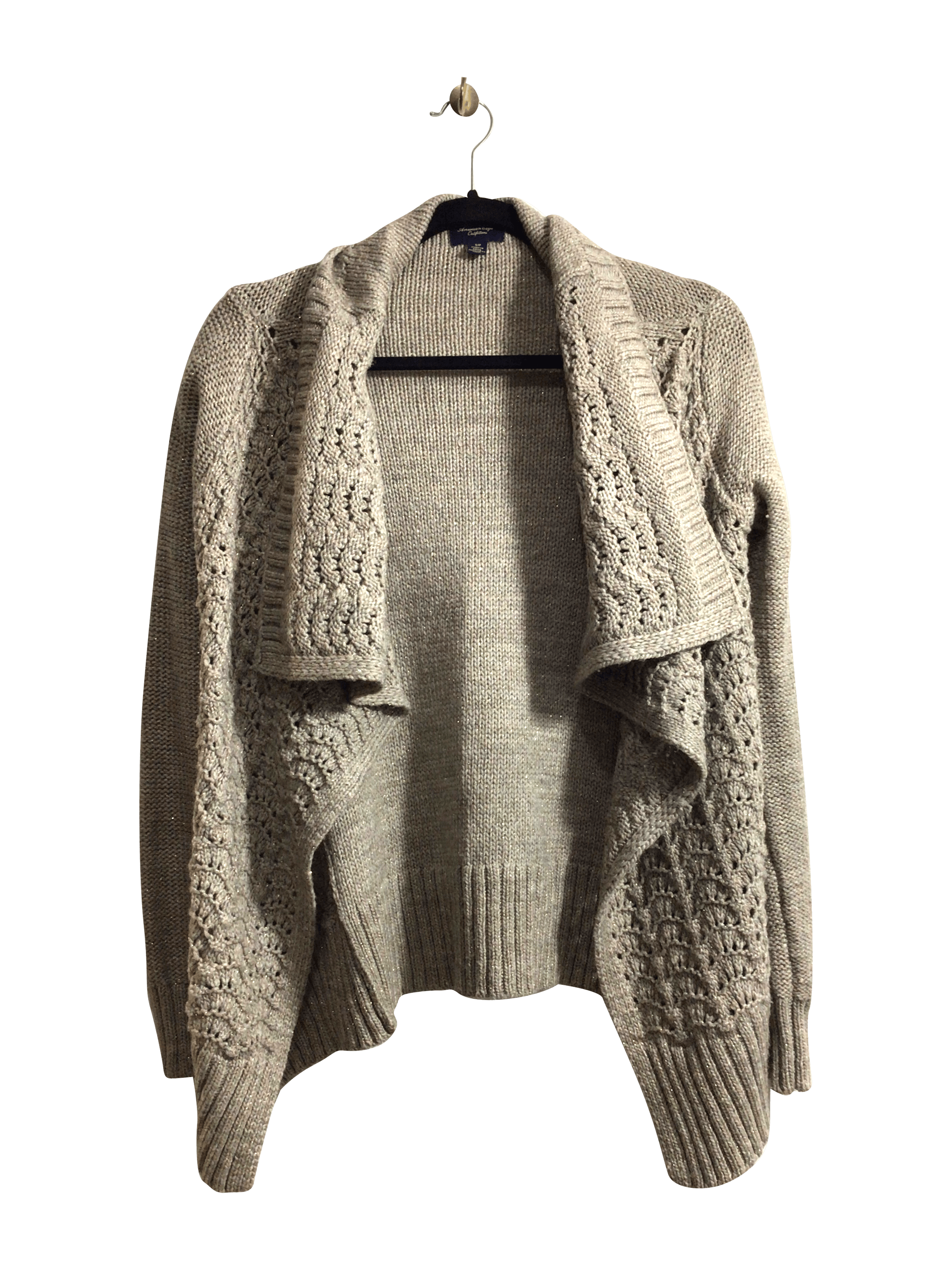 Stylish AMERICAN EAGLE Women's Regular-Fit Beige Cardigan in Size S