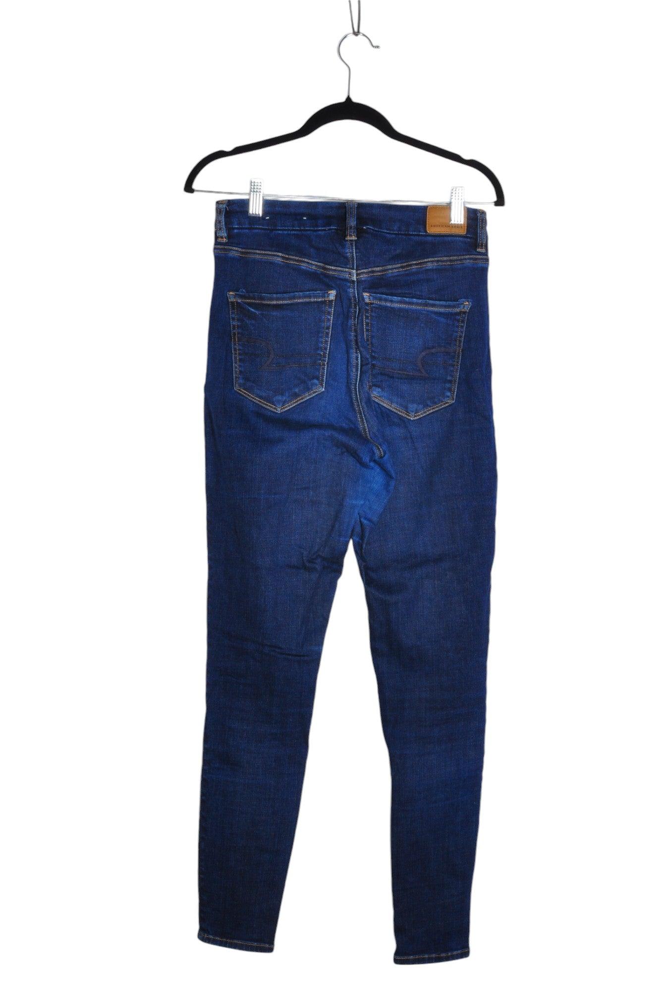 Stylish AMERICAN EAGLE Women's Blue Regular Fit Straight-Legged Jeans - Size 6