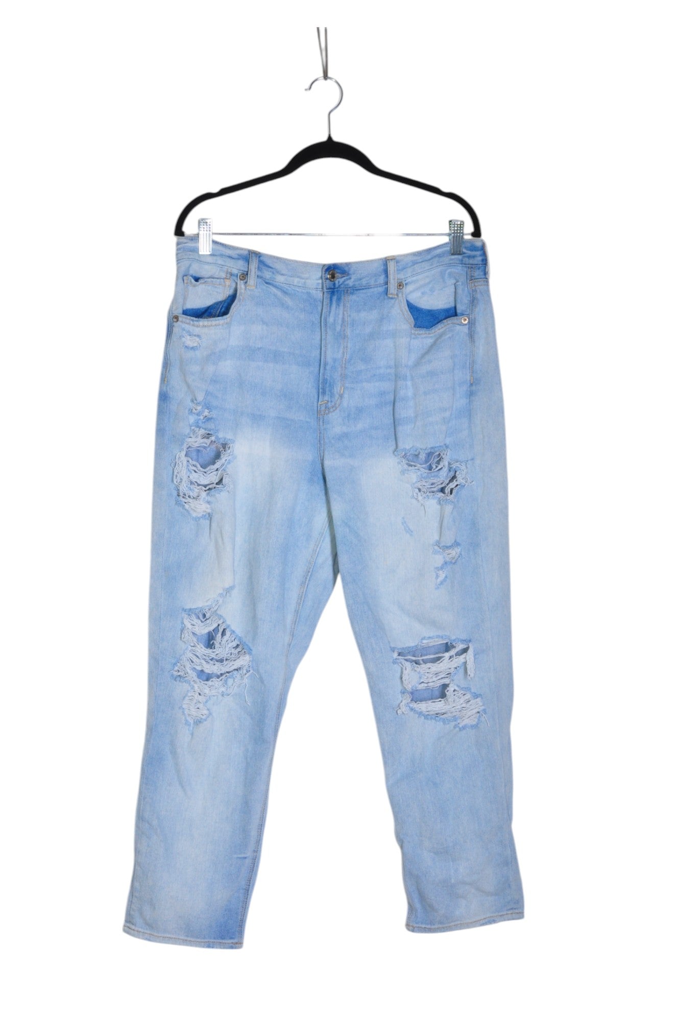 Pre - loved AMERICAN EAGLE Women's Blue Regular - fit Straight - Legged Jeans Size 6