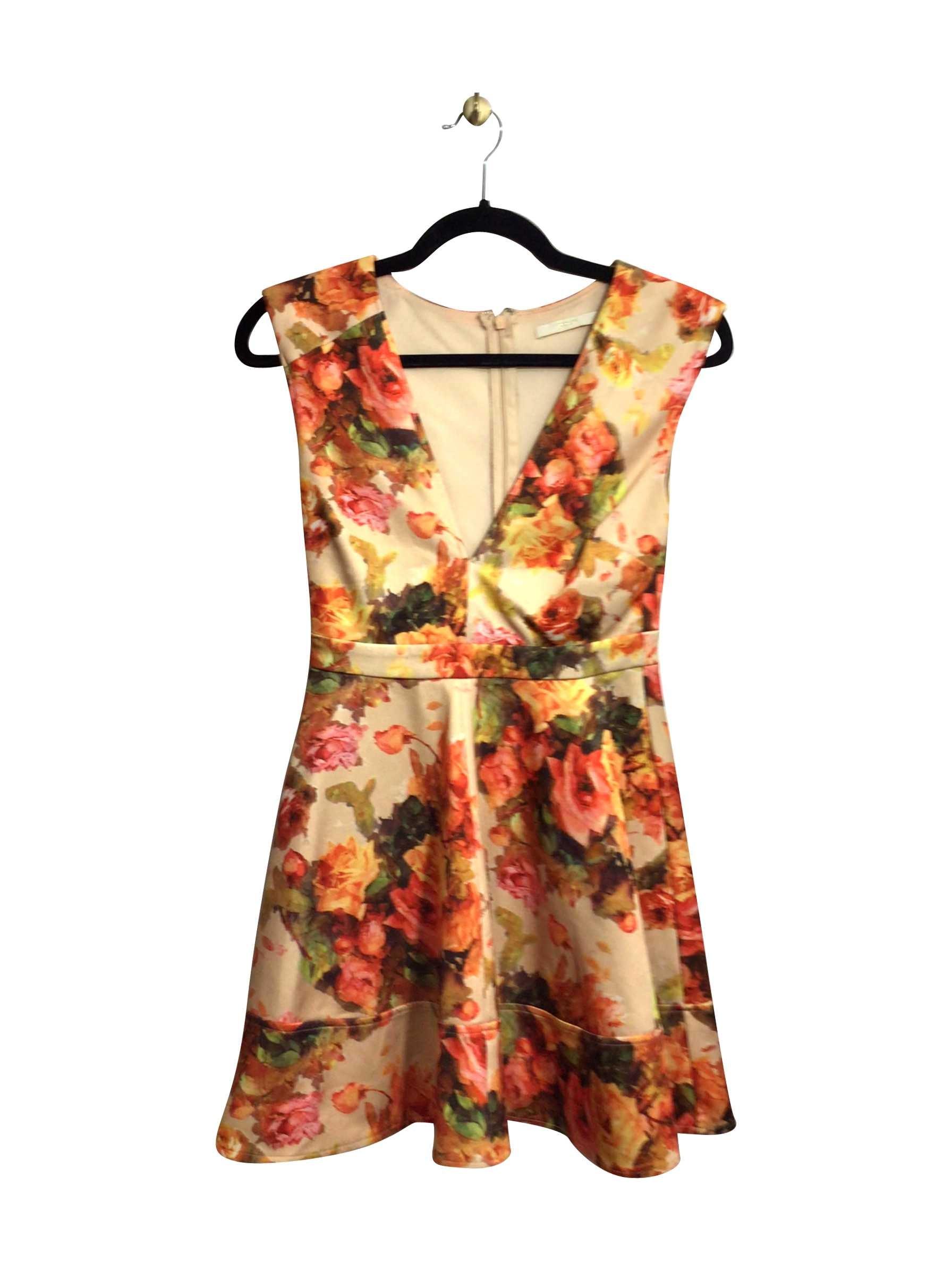 Stylish DO & BE Regular Fit Orange Mini Dress - Size S