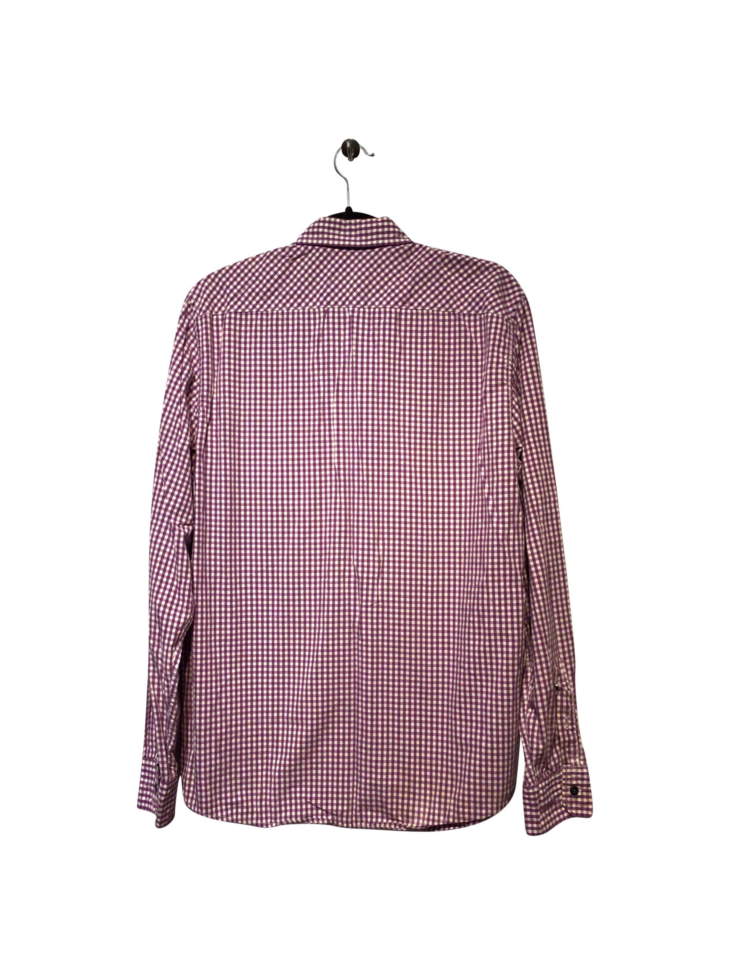 Stylish AMERICAN EAGLE Purple Regular Fit Button - down Long - Sleeve Top in Size L