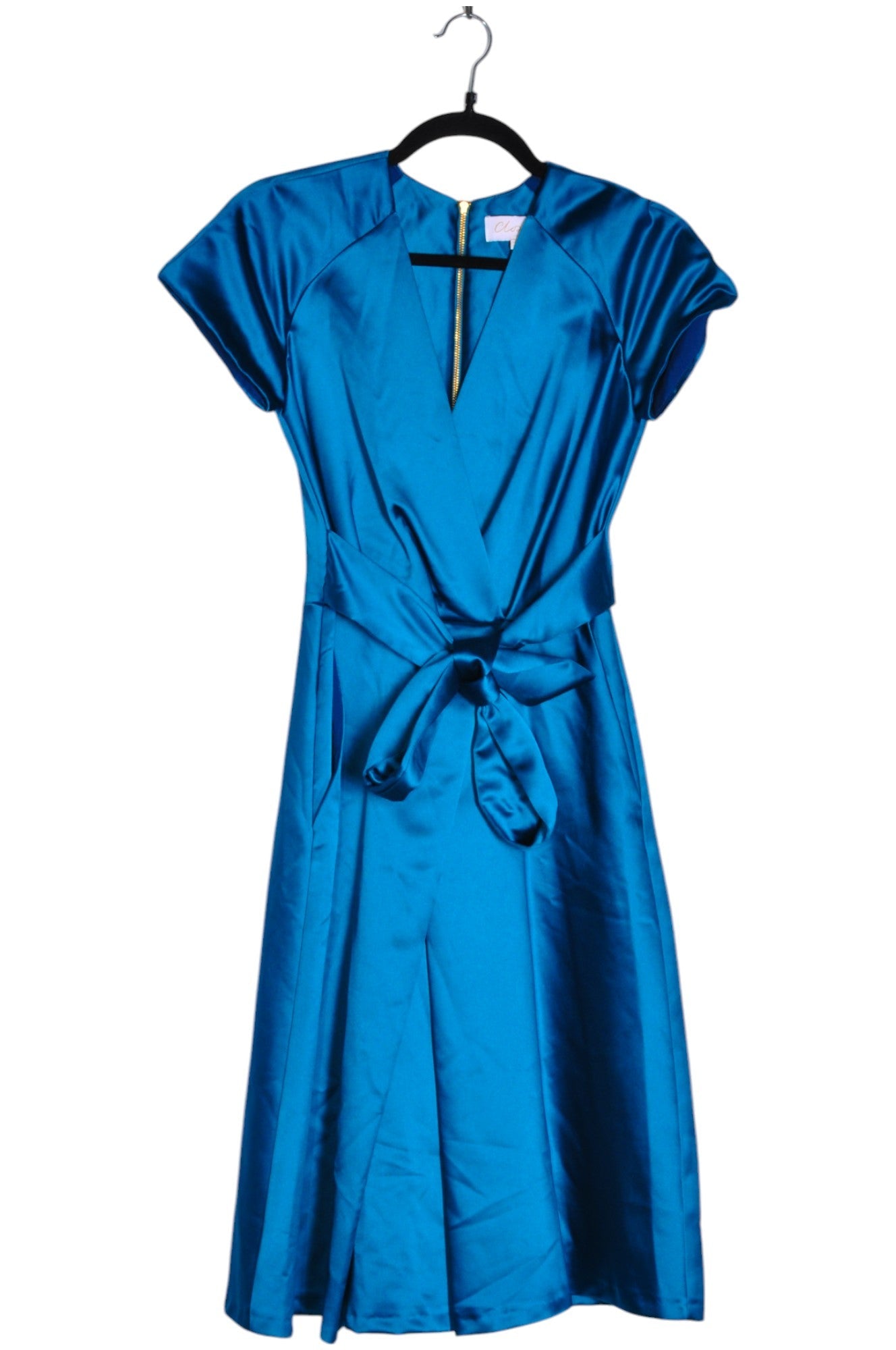 Stylish CLOSET Women's Blue Wrap Dress - Regular Fit, Size 4
