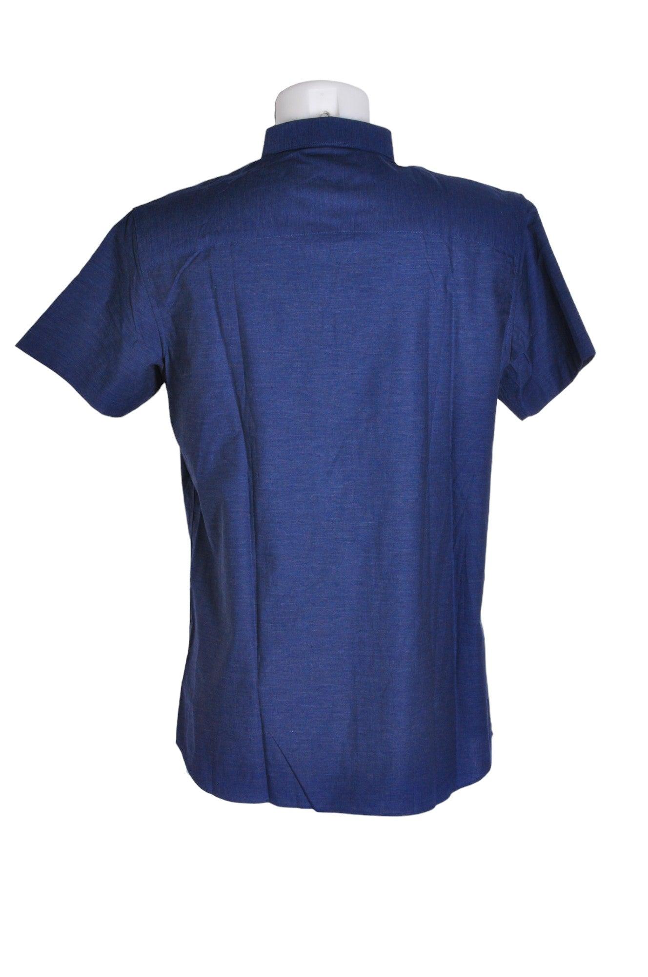JACK AND JONES Stylish Men's Blue Regular-Fit Button Down Tops - Size L